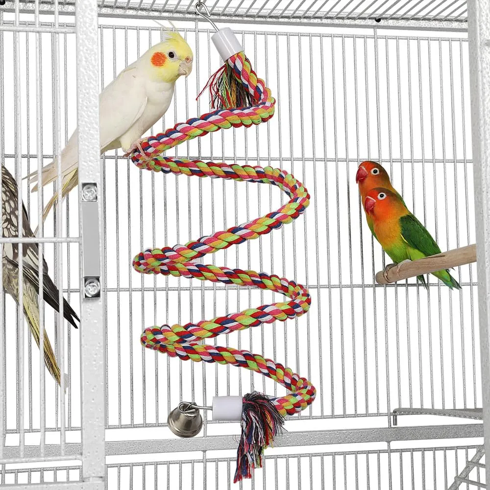 Yaheetech Gabbia per Uccelli e Roditori in Metallo e Legno, 3 Livelli, 175,5 cm, Bianco - immagine 5