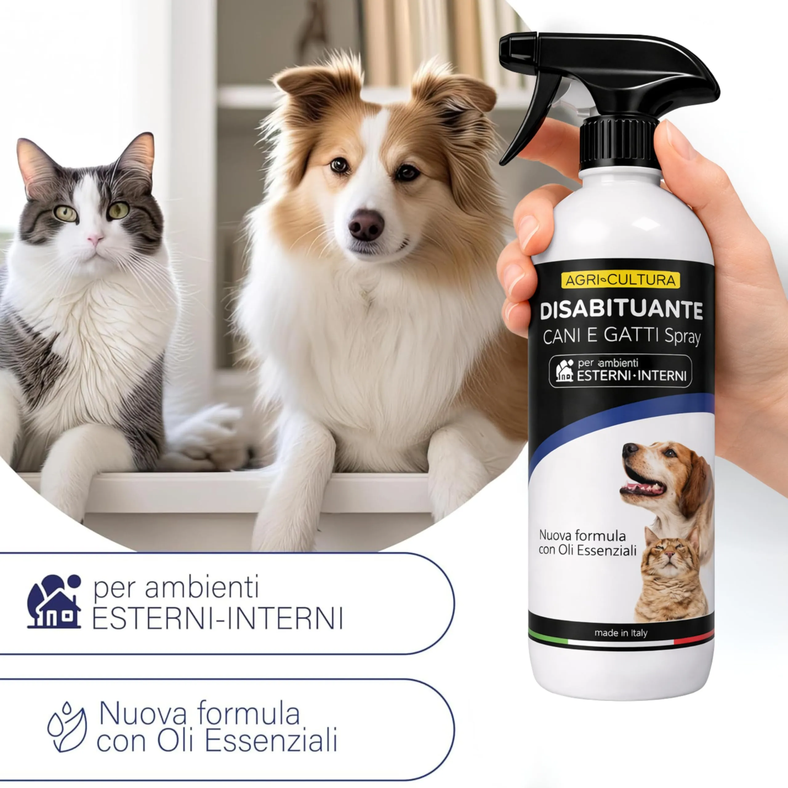 AGRI-CULTURA Disabituante Repellente per Cani e Gatti Anti-Urina, 1L - immagine 2