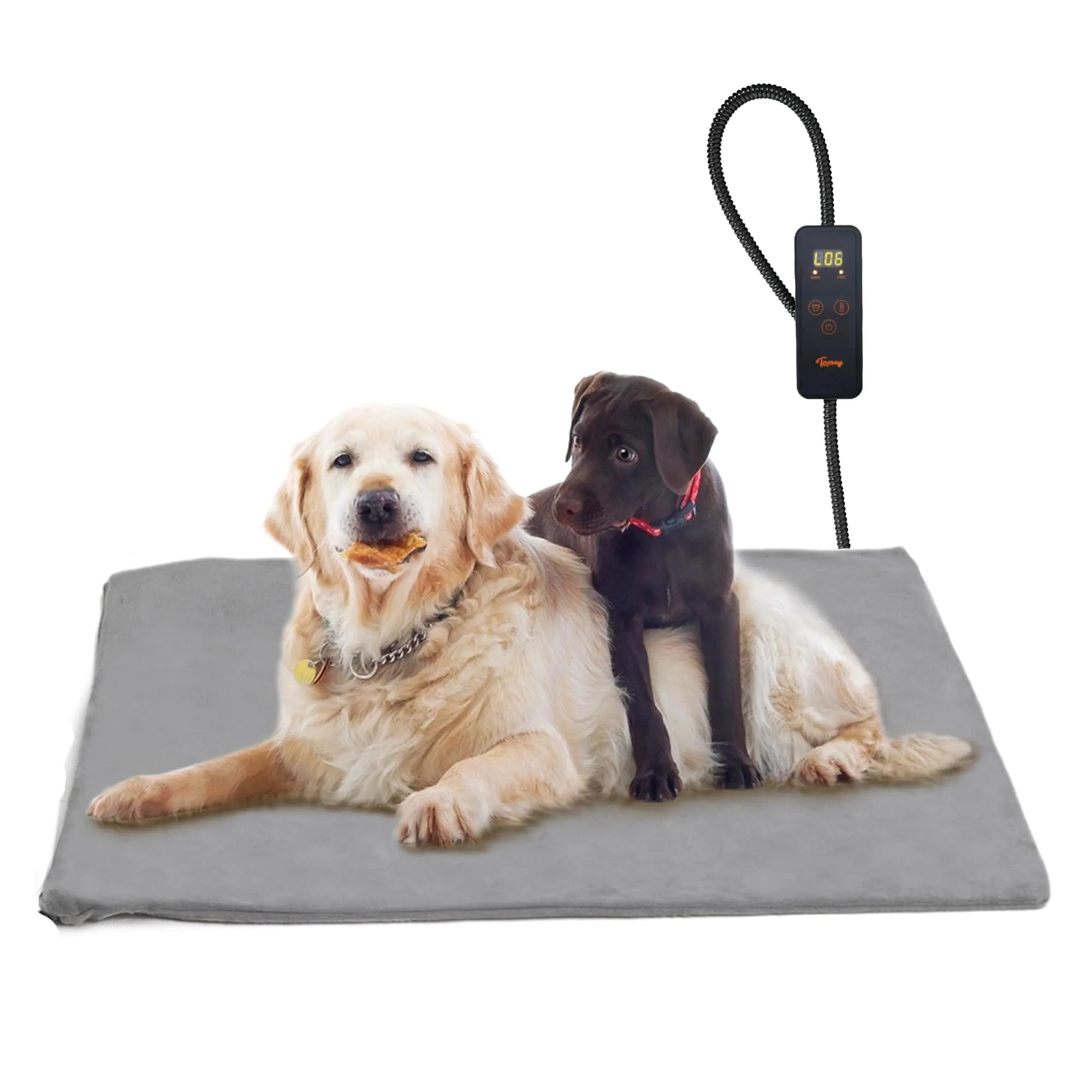 Toozey Tappetino Riscaldante per Cani e Gatti, Timer e Temperatura Regolabile, Grigio - XXL (120 x 70cm) - immagine 1