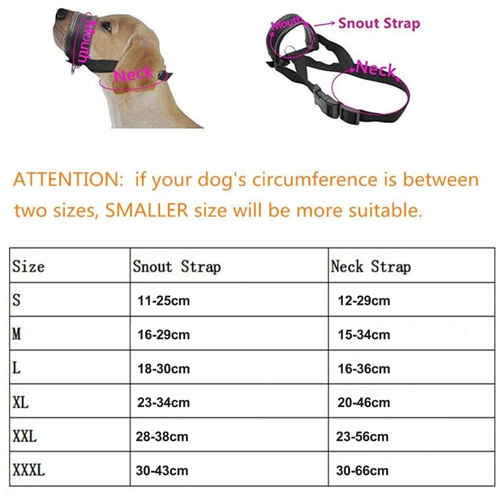 ILEPARK Museruola per Cane in Nylon con Anello Regolabile, Nero, L - immagine 3