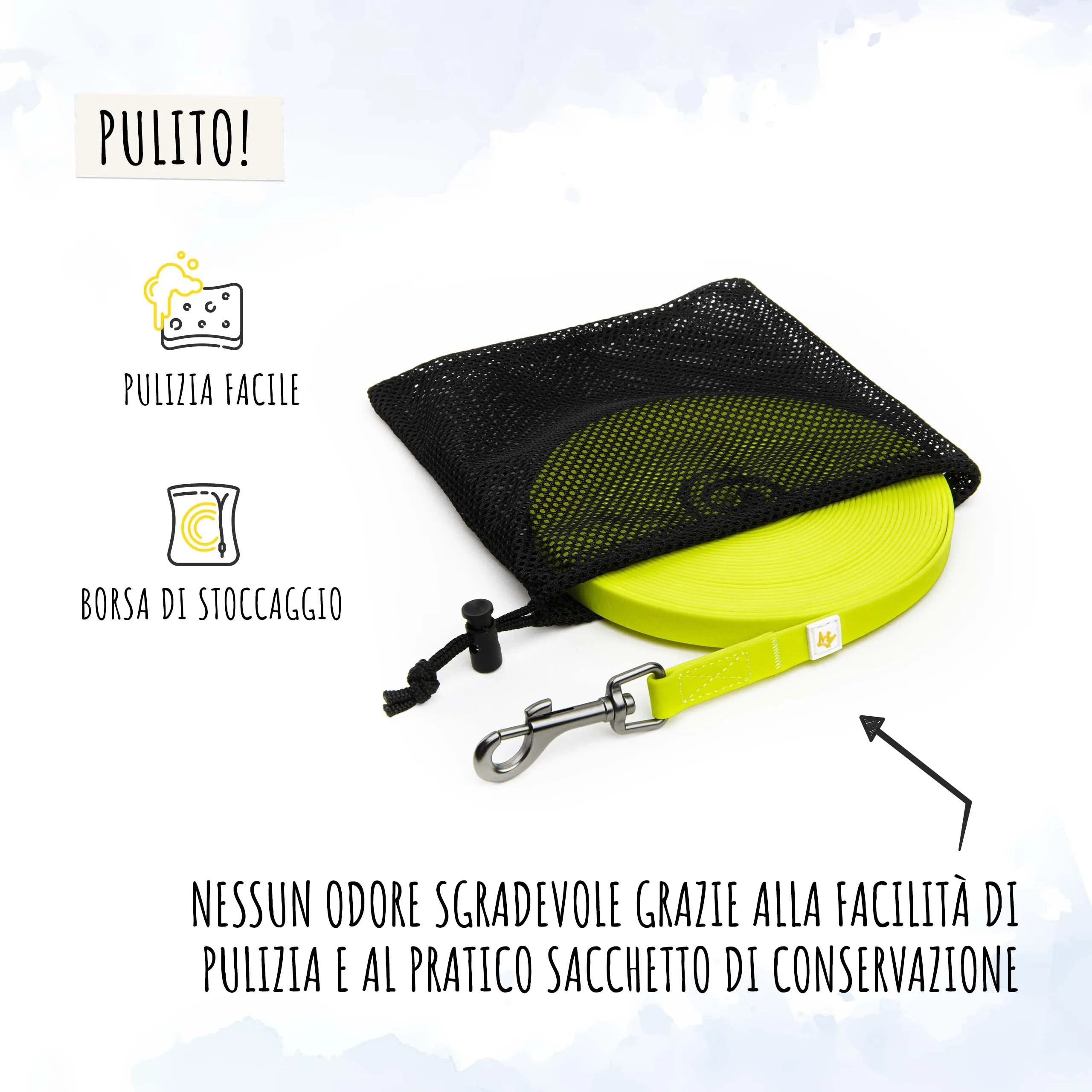 Rudelkönig Lunghina Cane 5 Metri, Guinzaglio Addestramento Giallo Neon - immagine 7