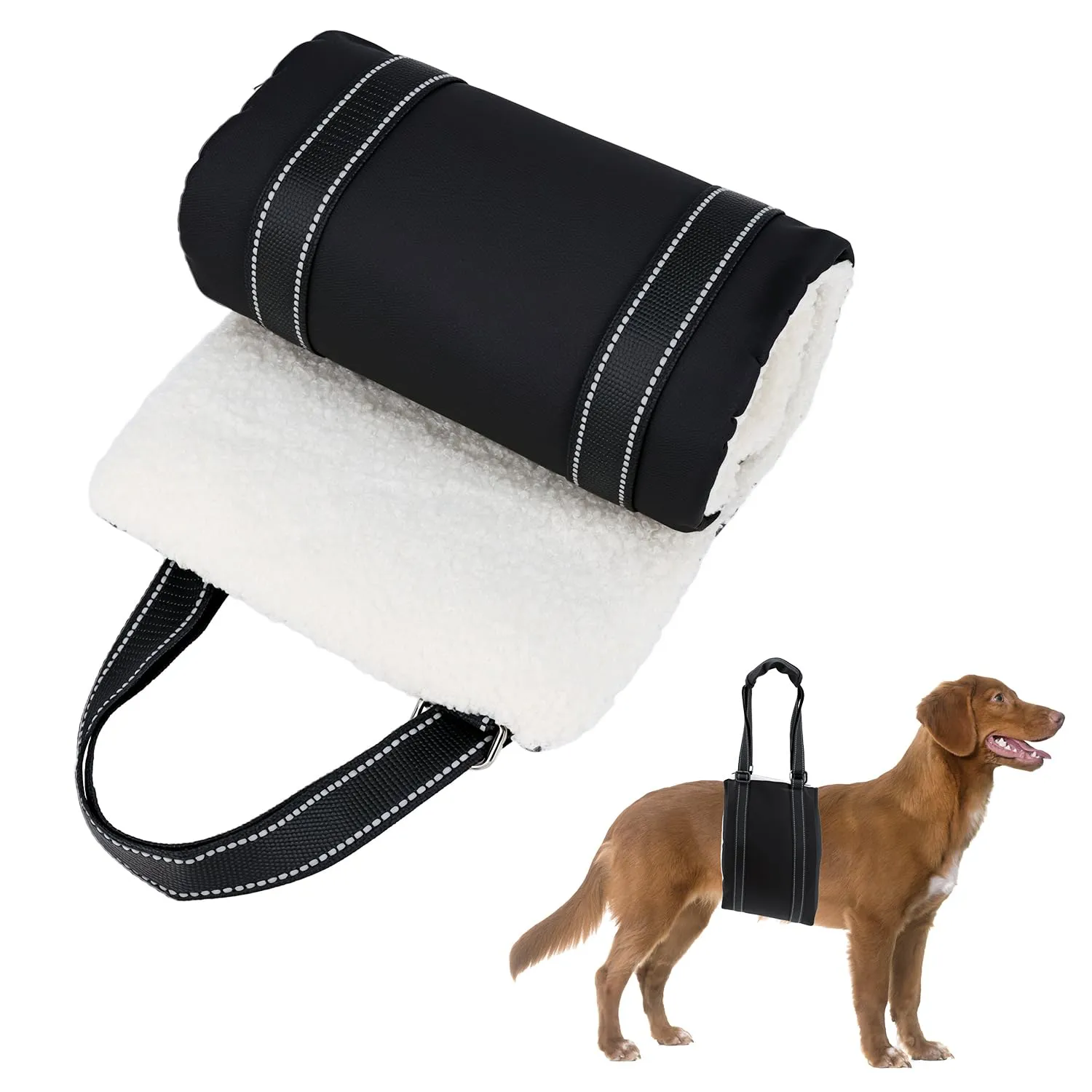 QWORK Imbracatura di Supporto per Sollevamento Cani, Fascia Regolabile per Mobilità Ridotta, 71 x 20 cm - immagine 7