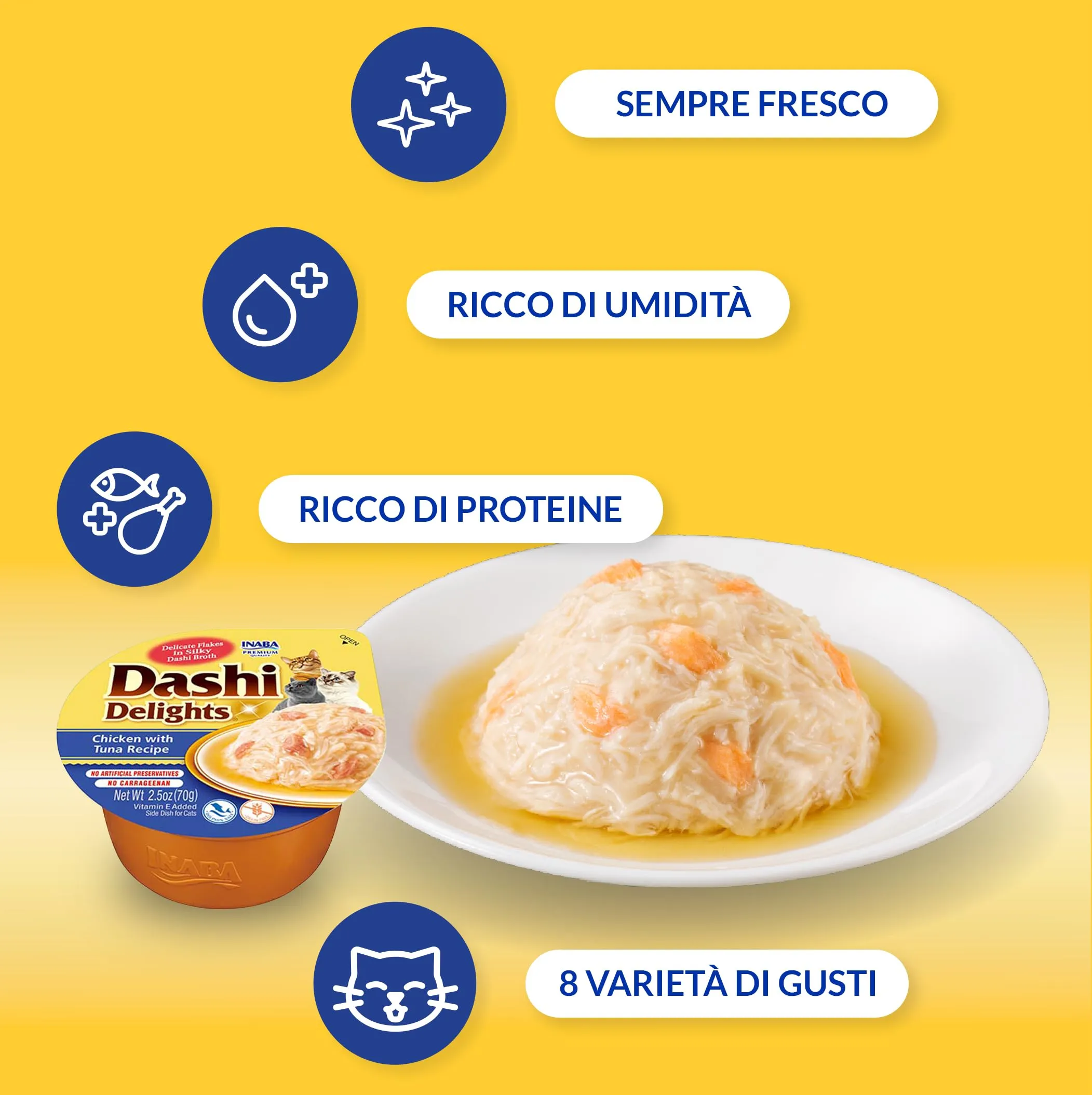 Inaba Dashi Delights Brodo per Gatti con Pollo e Tonno, 70g - immagine 3