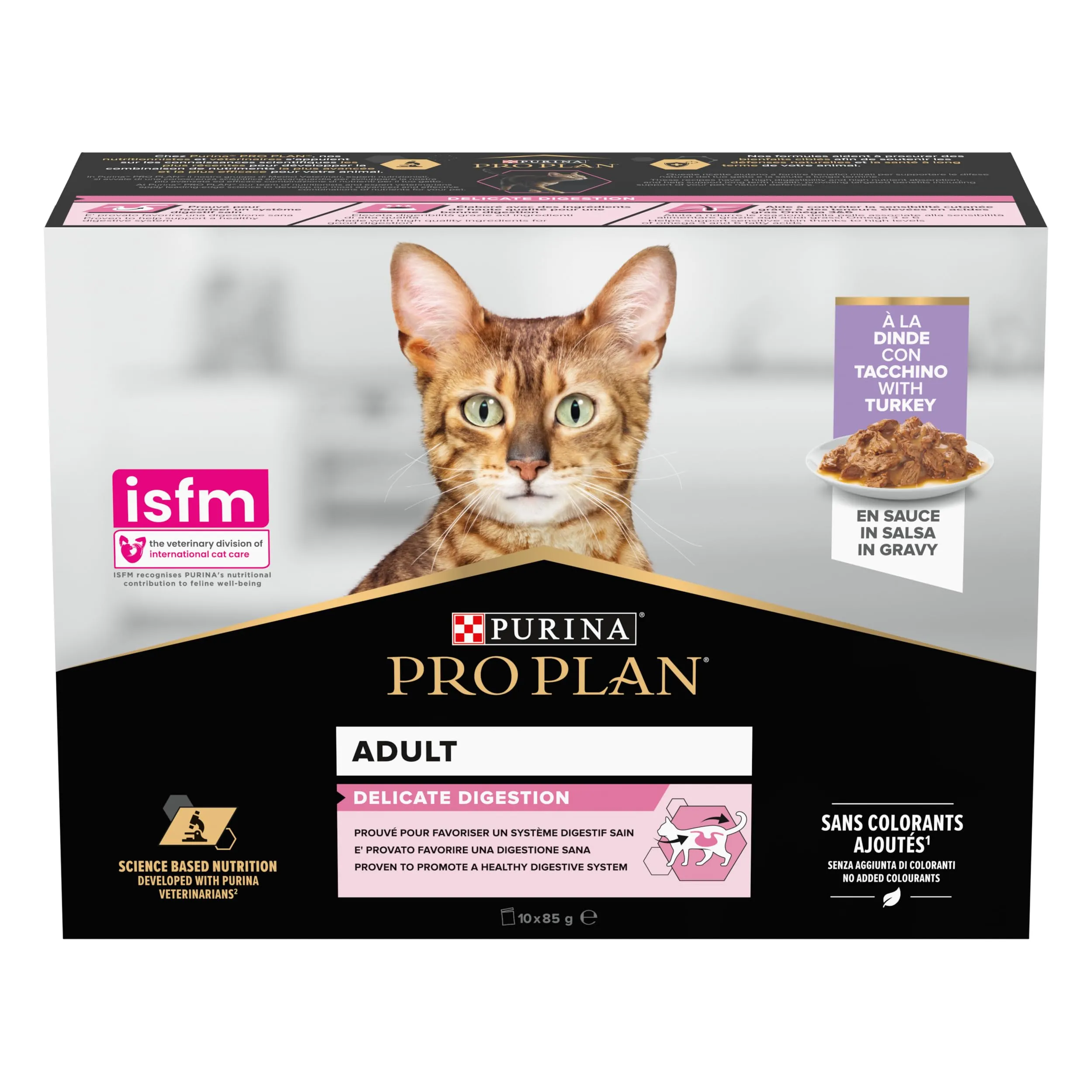 Purina Pro Plan Delicato Digestione Tacchino Adulto Wet Cat Food 10x85g - immagine 2