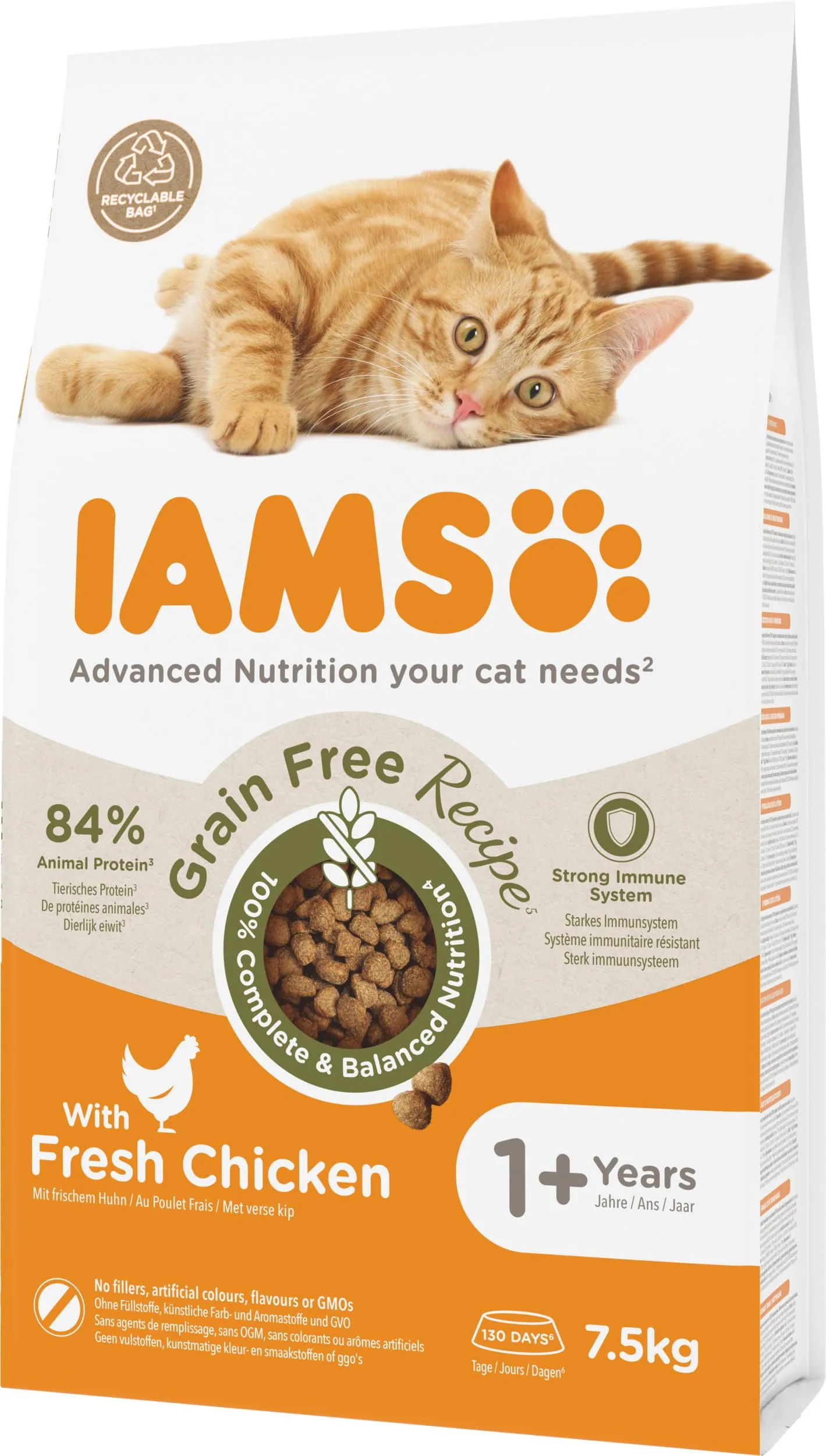 IAMS Cibo Secco per Gatti Senza Cereali al Pollo, 7,5 kg - immagine 8