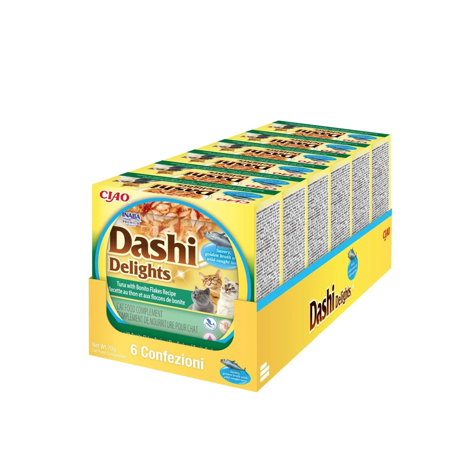 INABA Dashi Delights Brodo per Gatti con Tonno e Fiocchi di Bonito, 420g - immagine 1