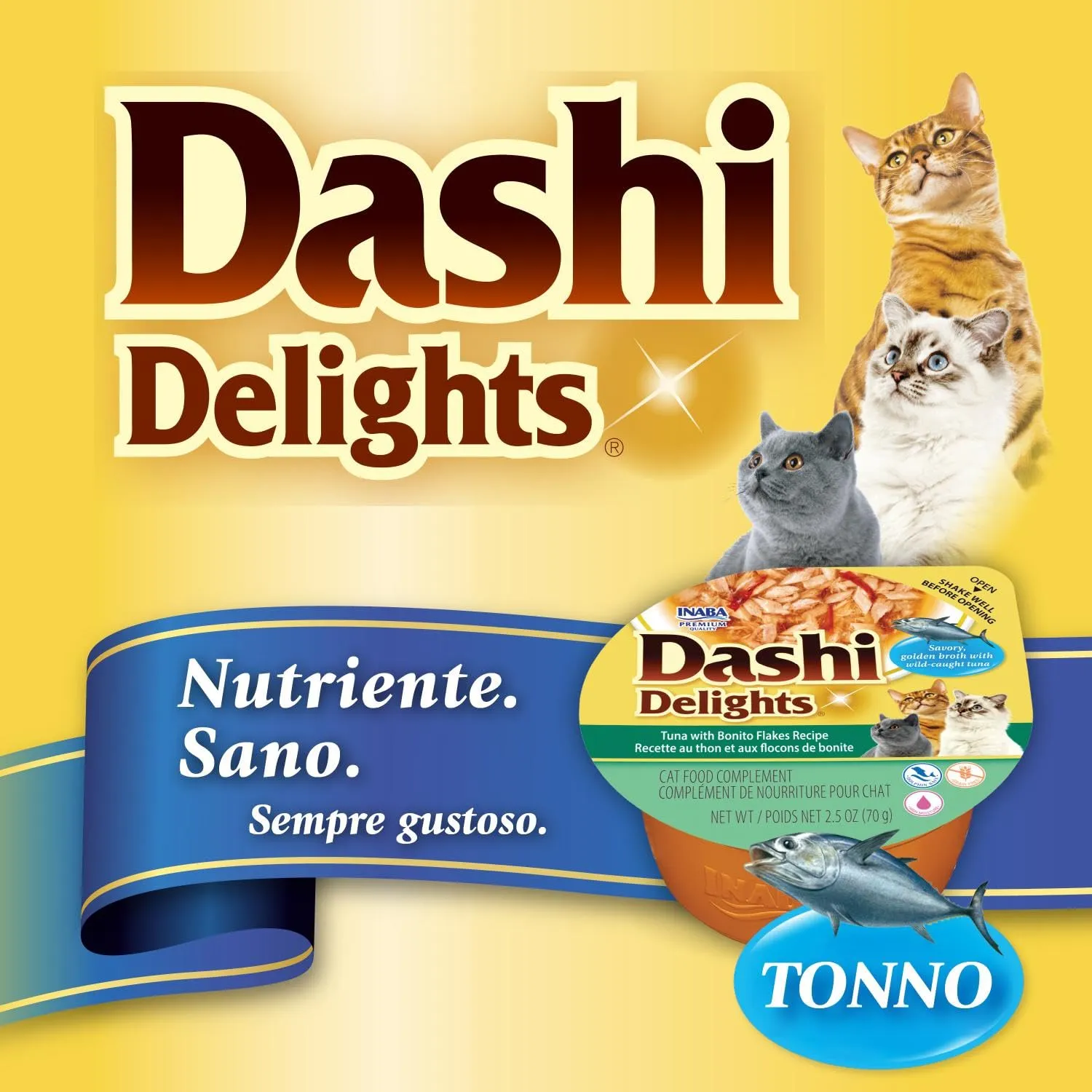 INABA Dashi Delights Brodo per Gatti con Tonno e Fiocchi di Bonito, 420g - immagine 2