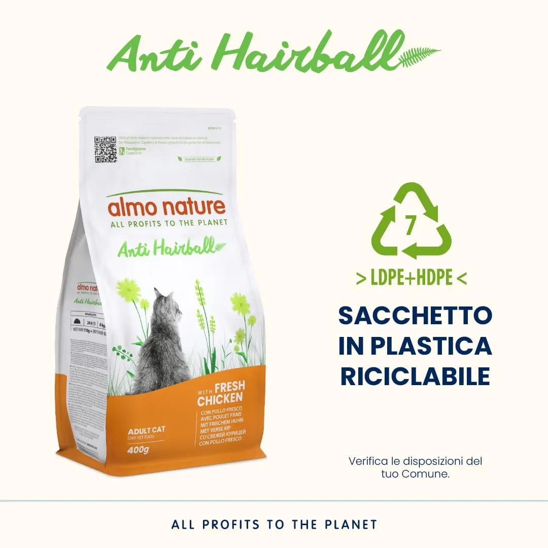 Almo Nature Anti Hairball Crocchette Gatto Adulto Pollo Fresco, 400g - immagine 4