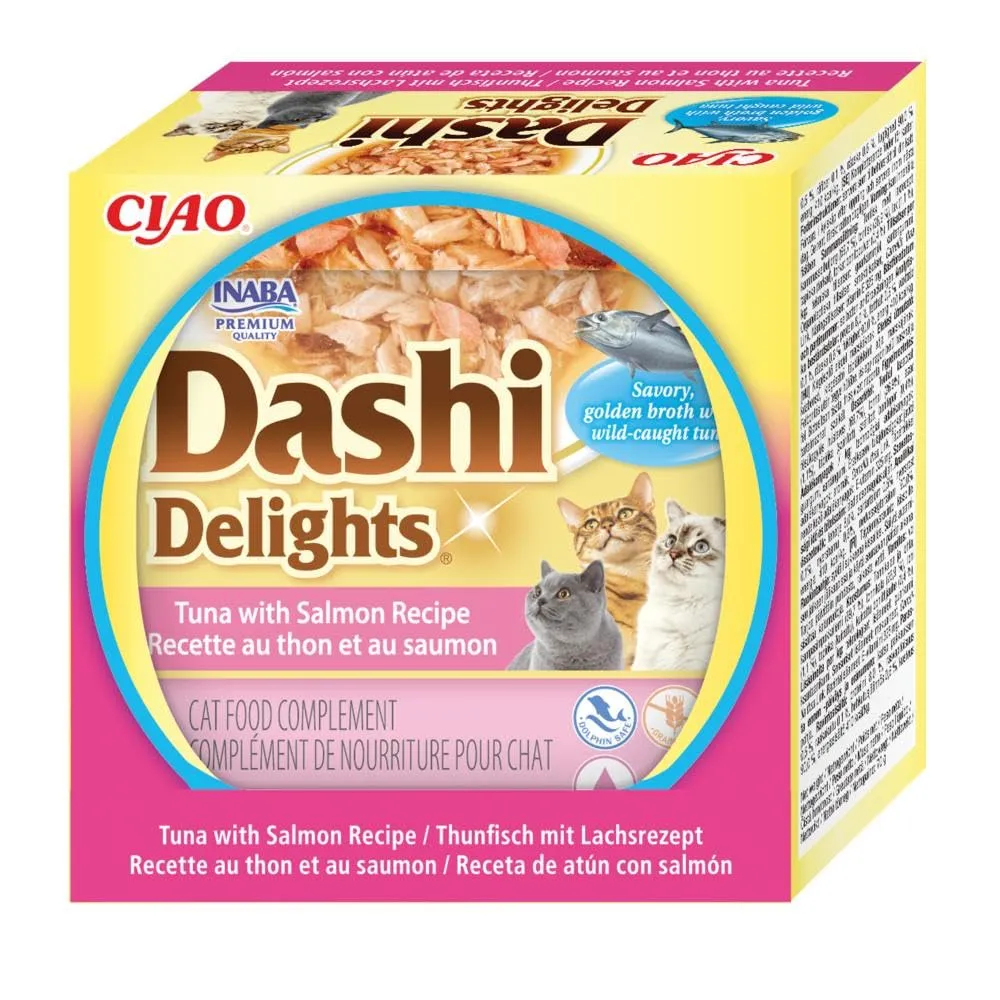 Inaba Dashi Delights Brodo per Gatti con Tonno e Salmone, 70g - immagine 1