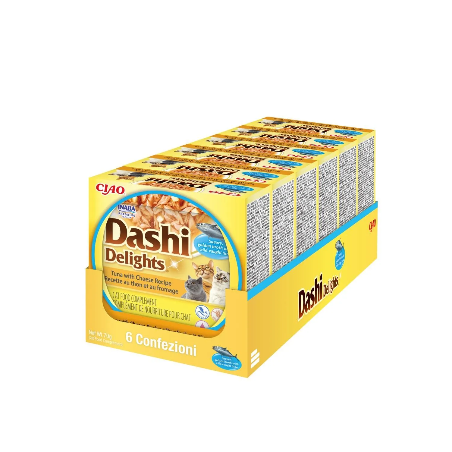 Inaba Dashi Delights, Brodo per Gatti con Tonno e Formaggio, 420g - immagine 1