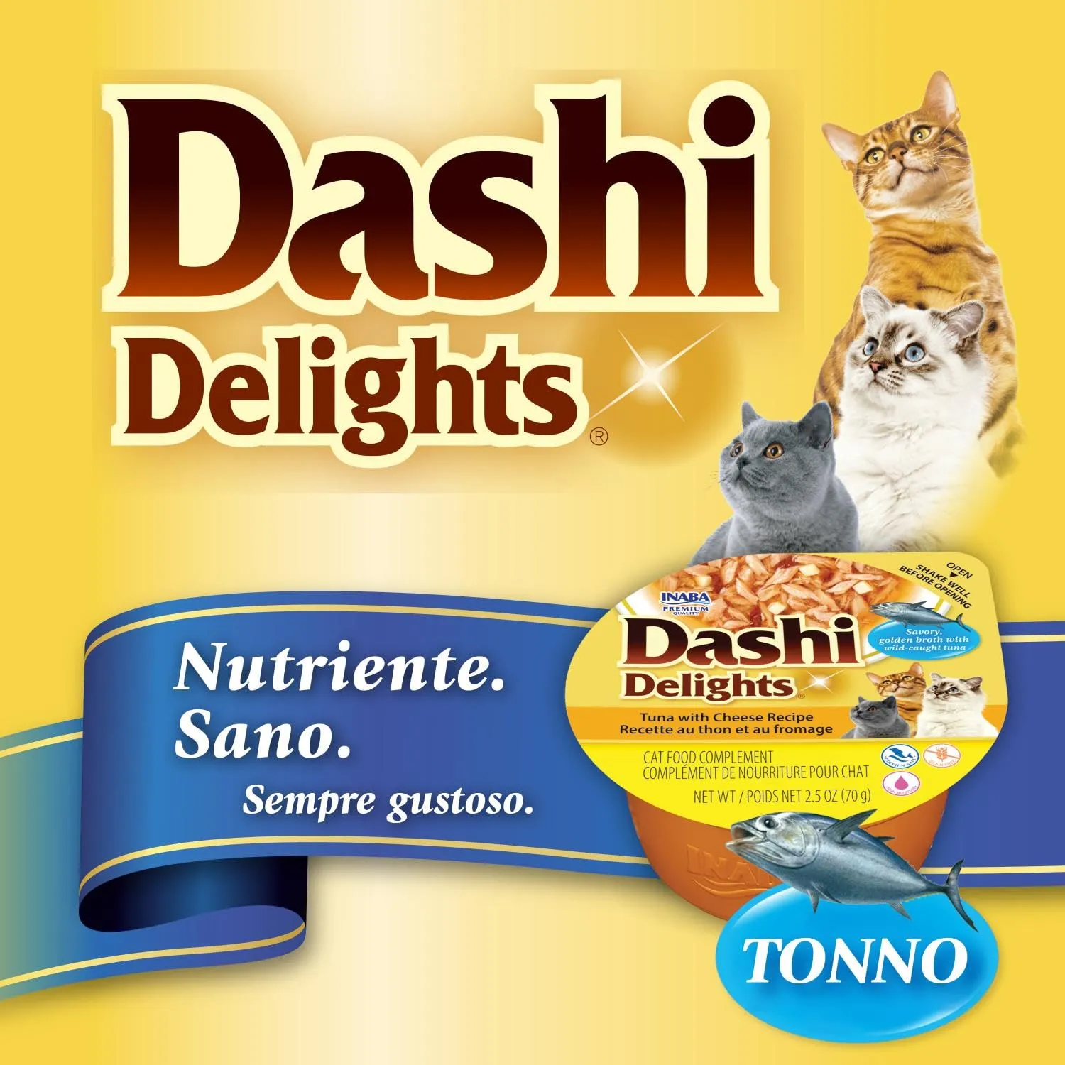 Inaba Dashi Delights, Brodo per Gatti con Tonno e Formaggio, 420g - immagine 2