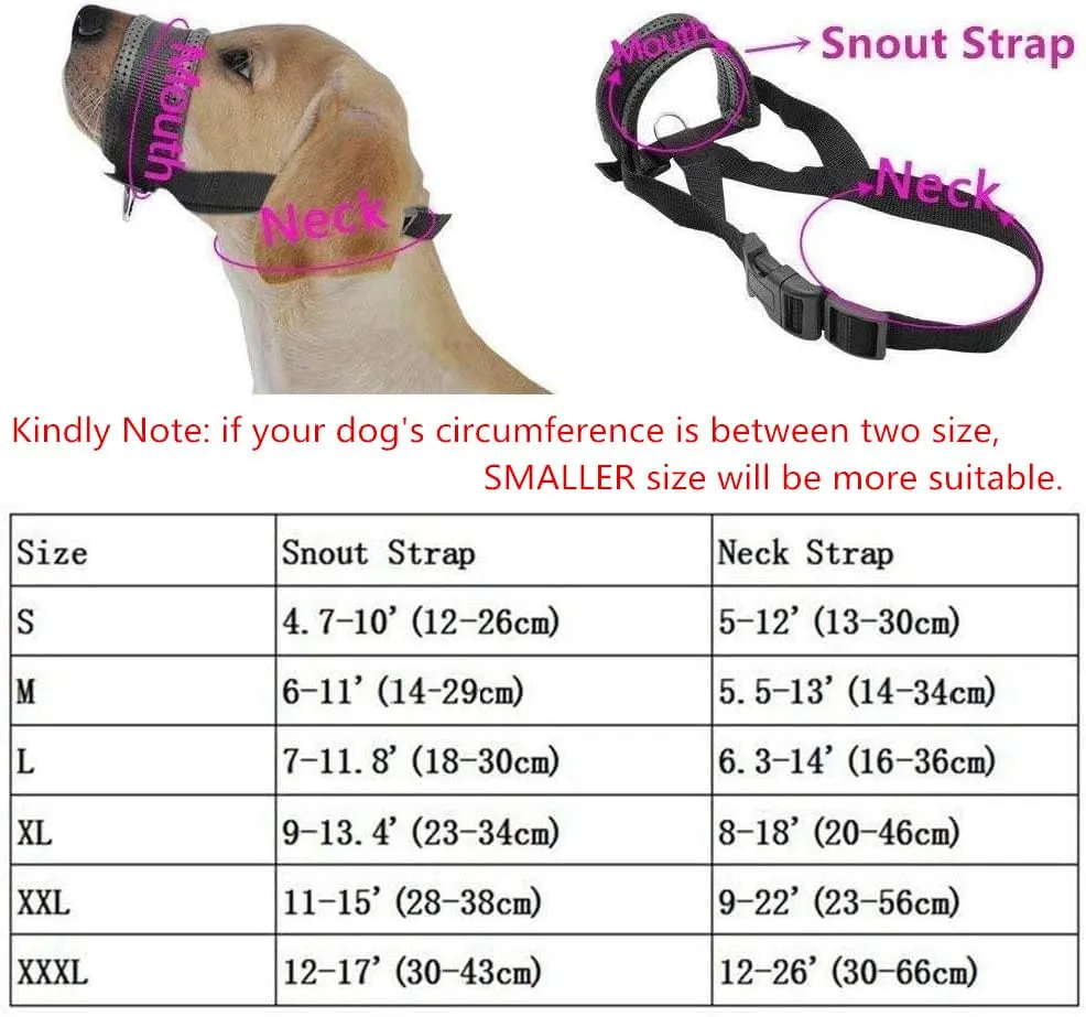 ILEPARK Museruola per cane in nylon con anello regolabile, S, Nero - immagine 2