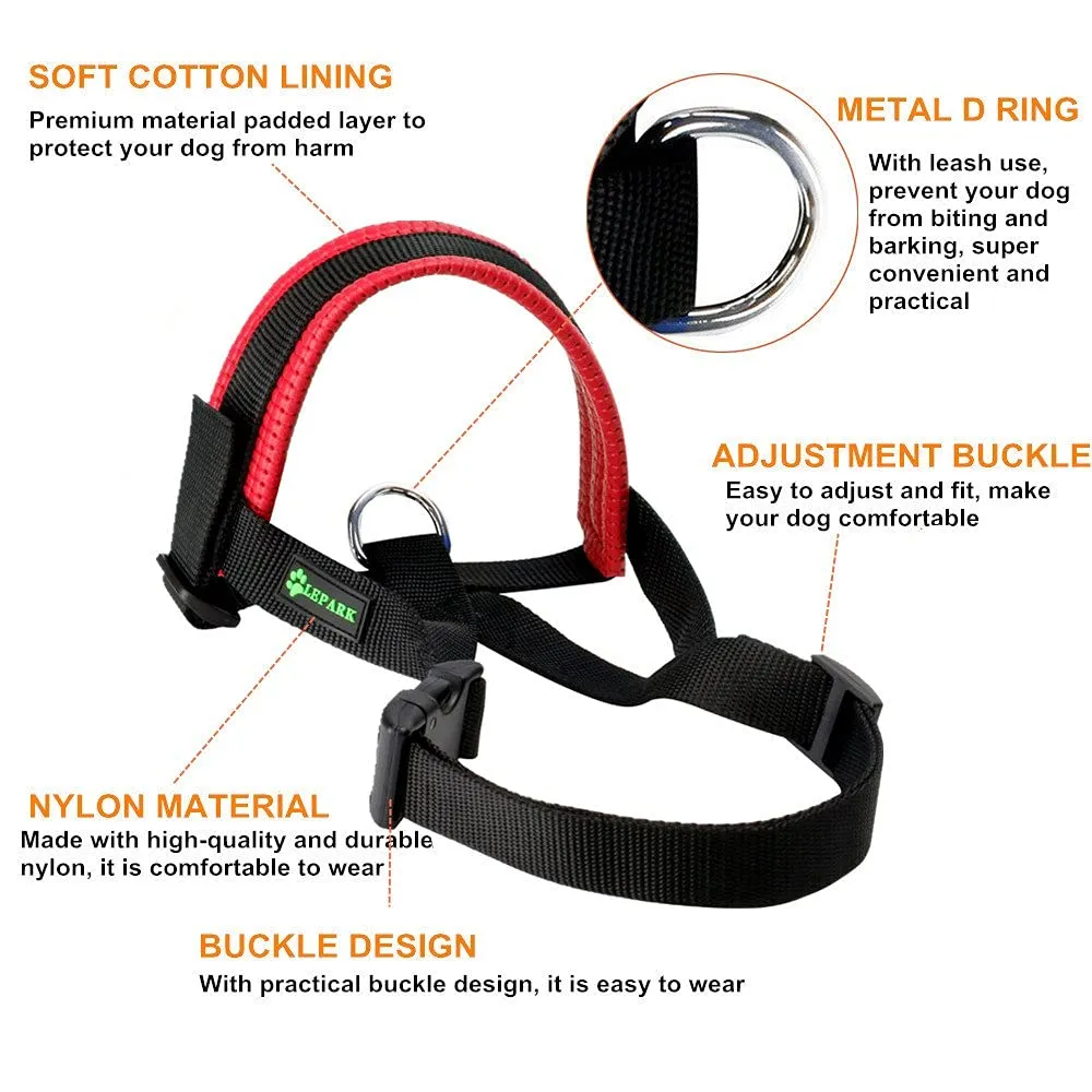 ILEPARK Museruola per Cane in Nylon con Anello Regolabile, XL, Rosso - immagine 4