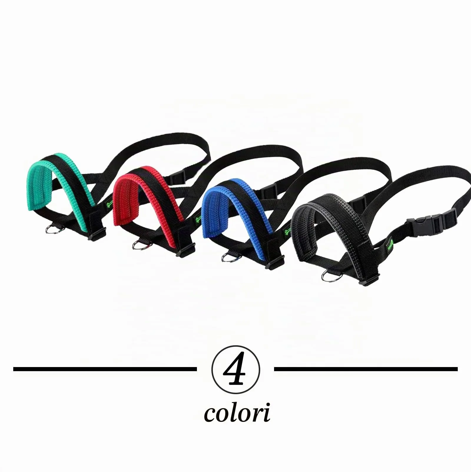 ILEPARK Museruola per Cane in Nylon con Anello Regolabile, Blu, M - immagine 2