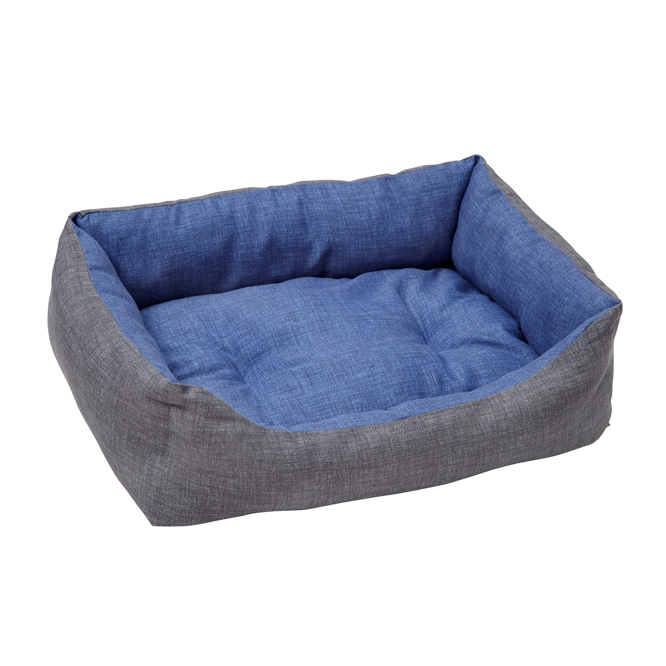 Baroni Home Cuccia per Cane in Tessuto Grigio e Blu Taglia M 60x70 cm - immagine 1