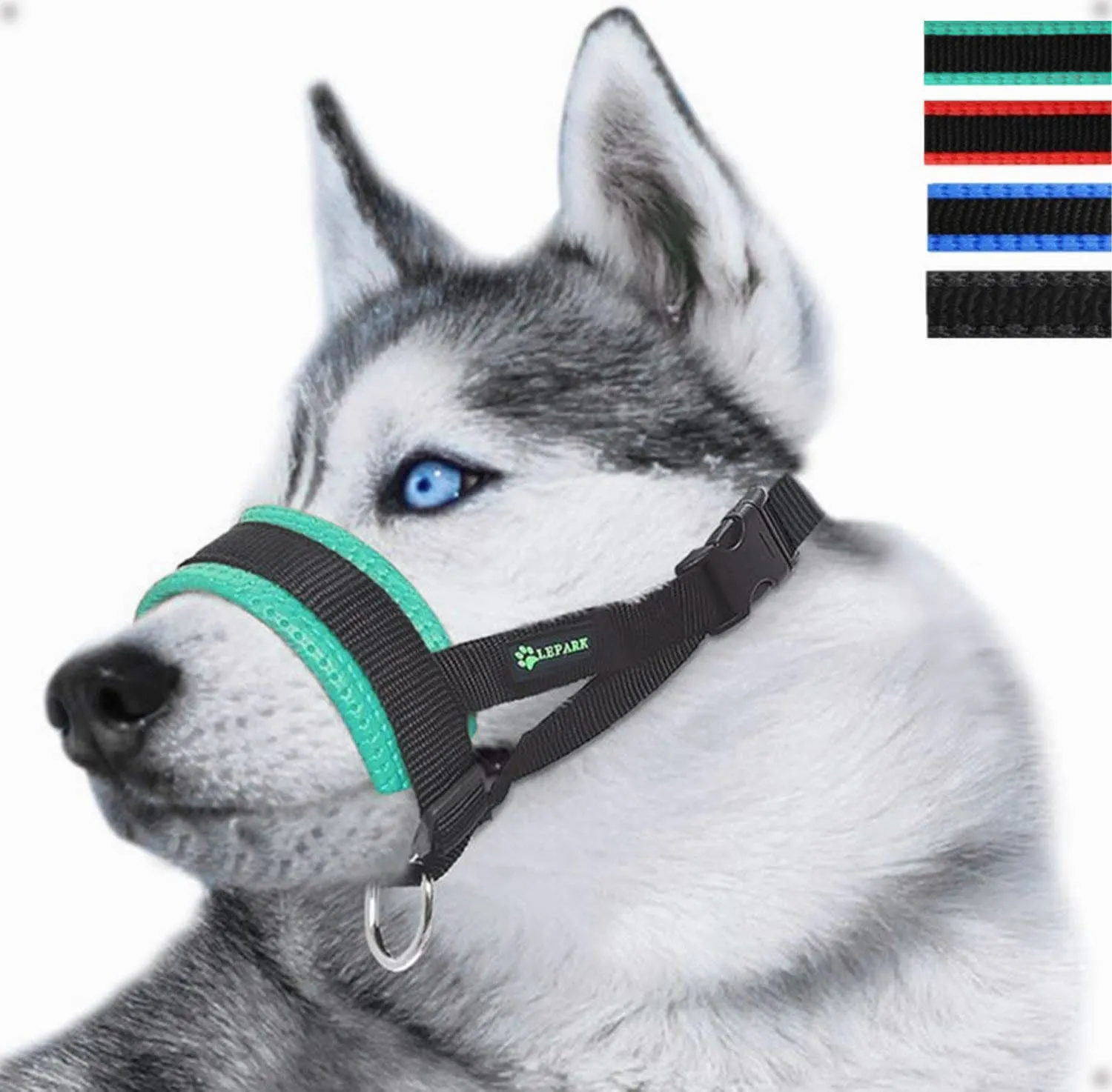 ILEPARK Museruola per cane in nylon, M, Verde - immagine 1
