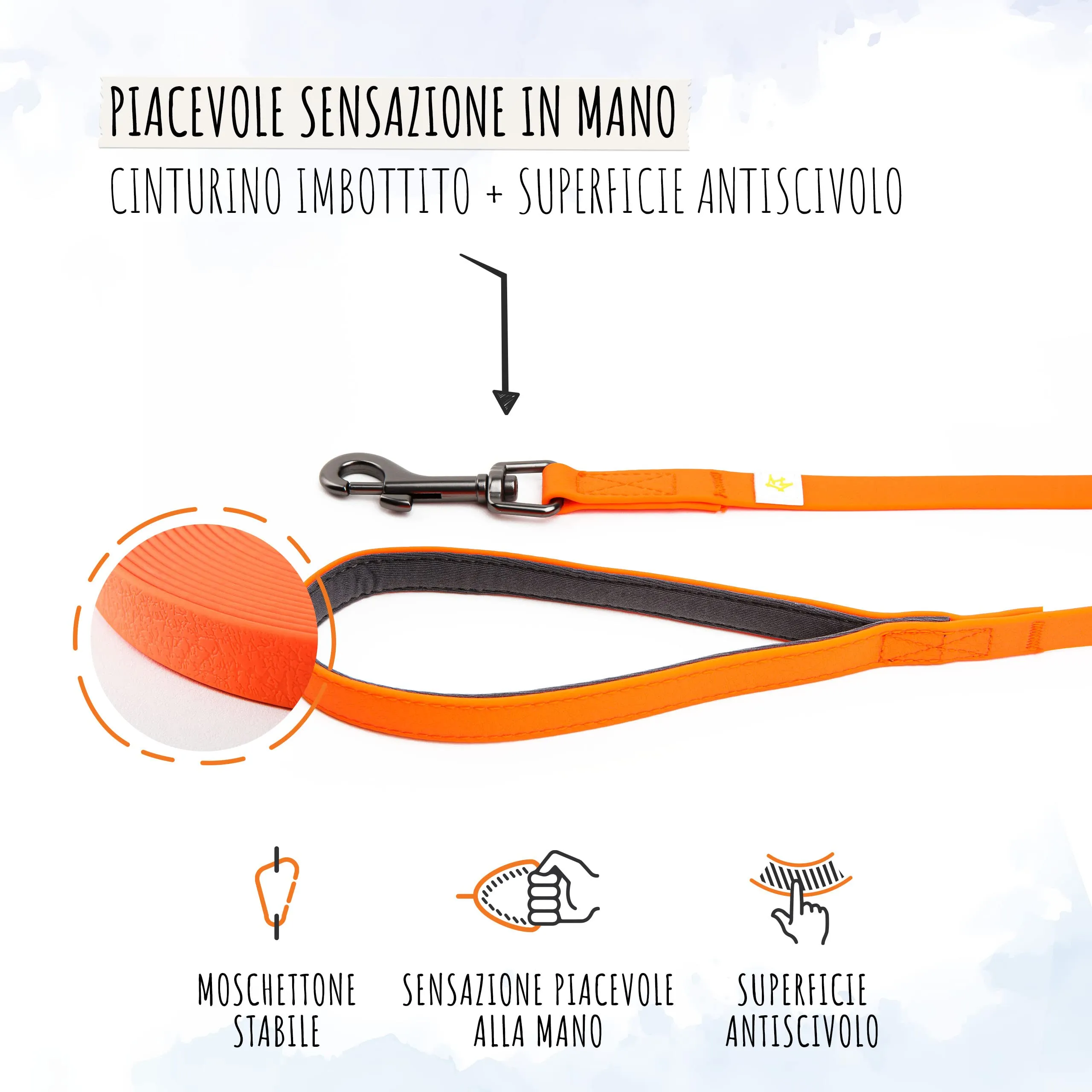 Rudelkönig Guinzaglio addestramento per cani, 5 metri, Arancione - immagine 3