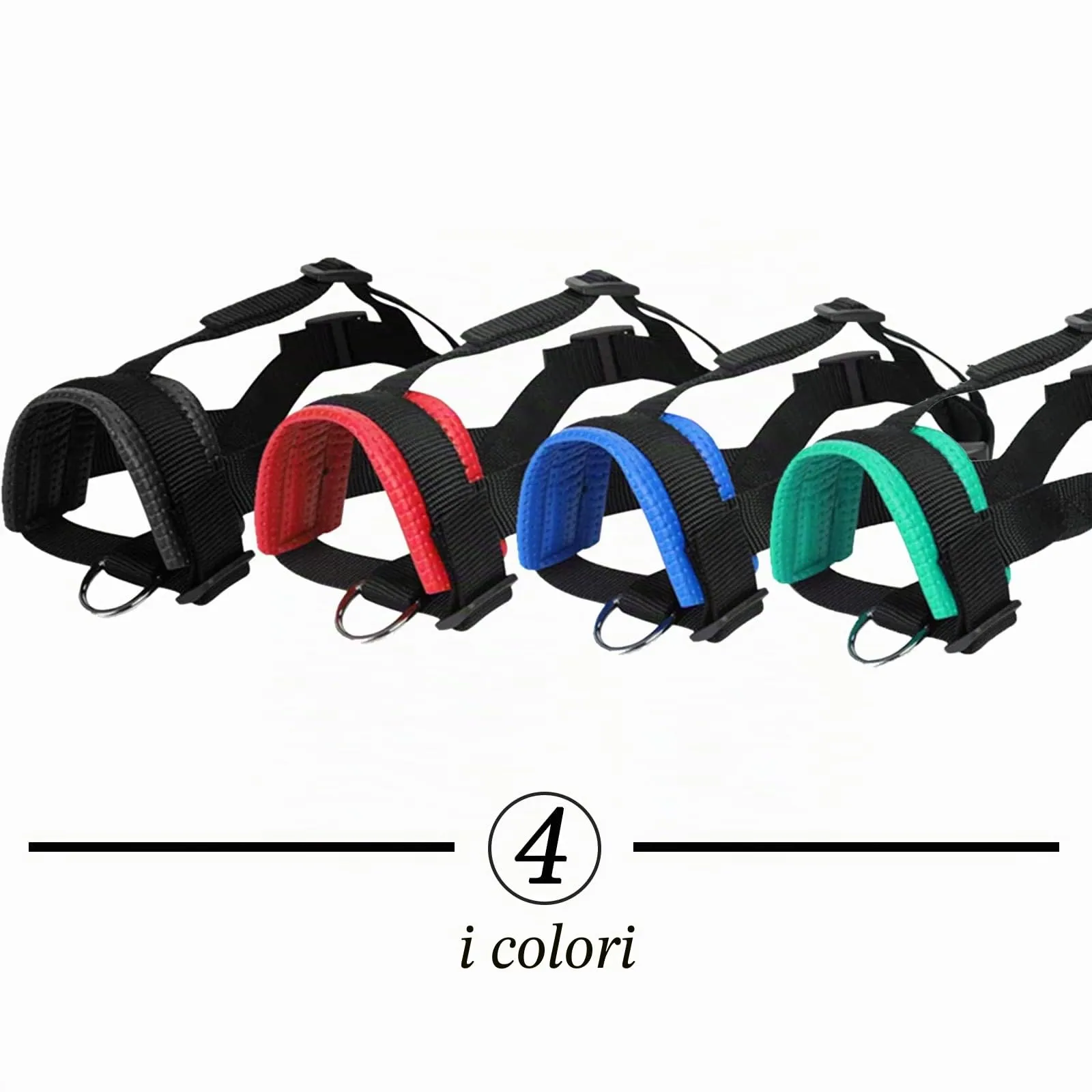ILEPARK Museruola per Cane in Nylon con Anello Regolabile, Verde, L - immagine 2