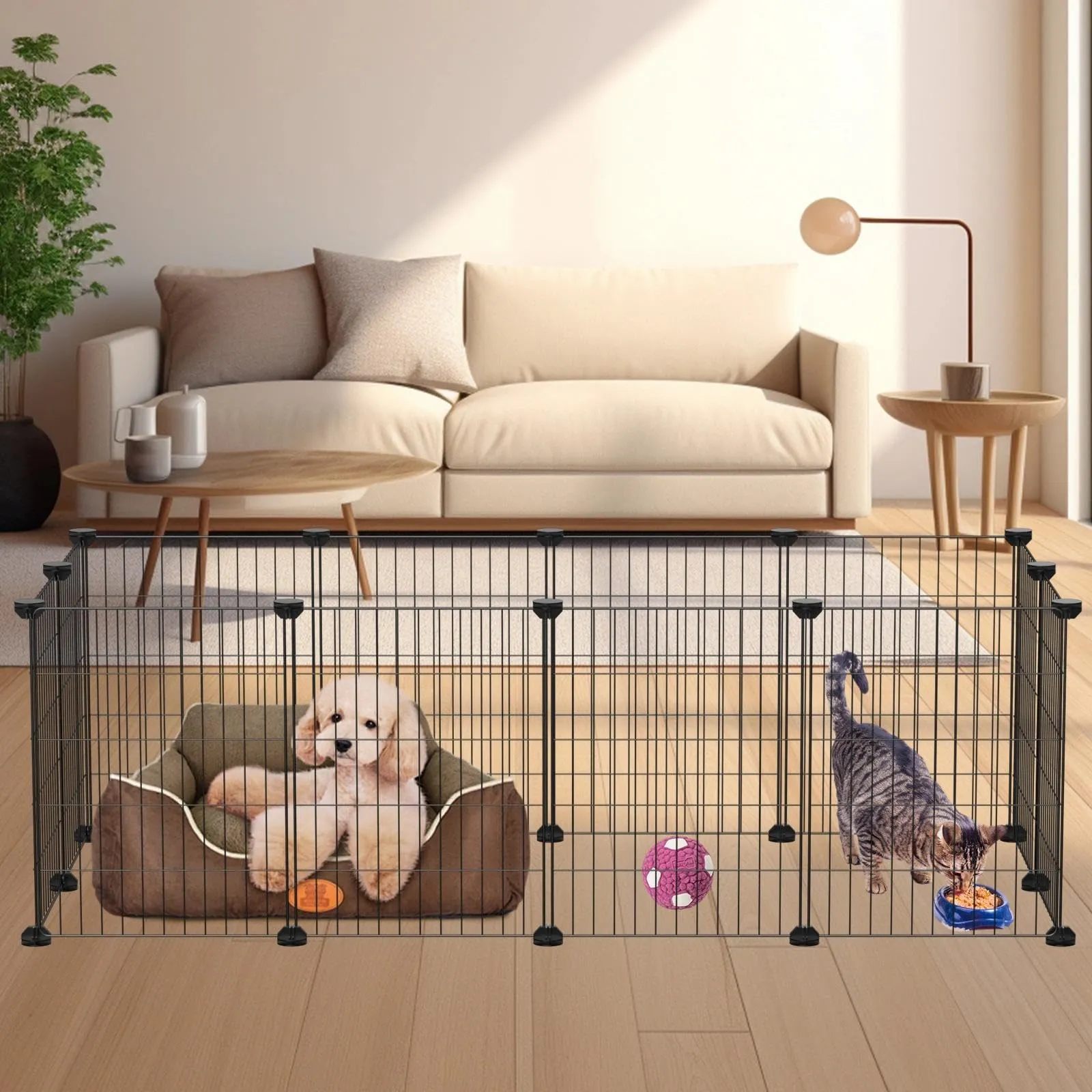 Crynvor Recinto in Metallo per Piccoli Animali, 12 Pannelli (30cm × 40cm) - immagine 4