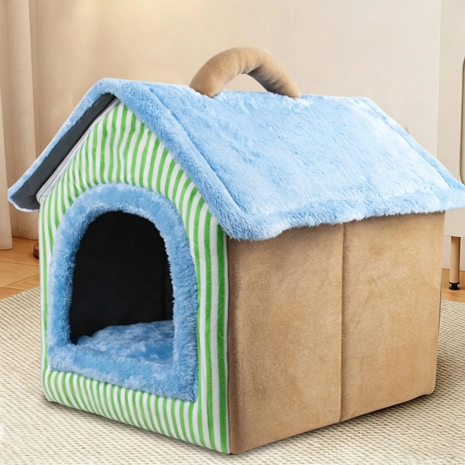 Gacqpli Cuccia Cani e Gatti Interno Pieghevole in Peluche - immagine 2