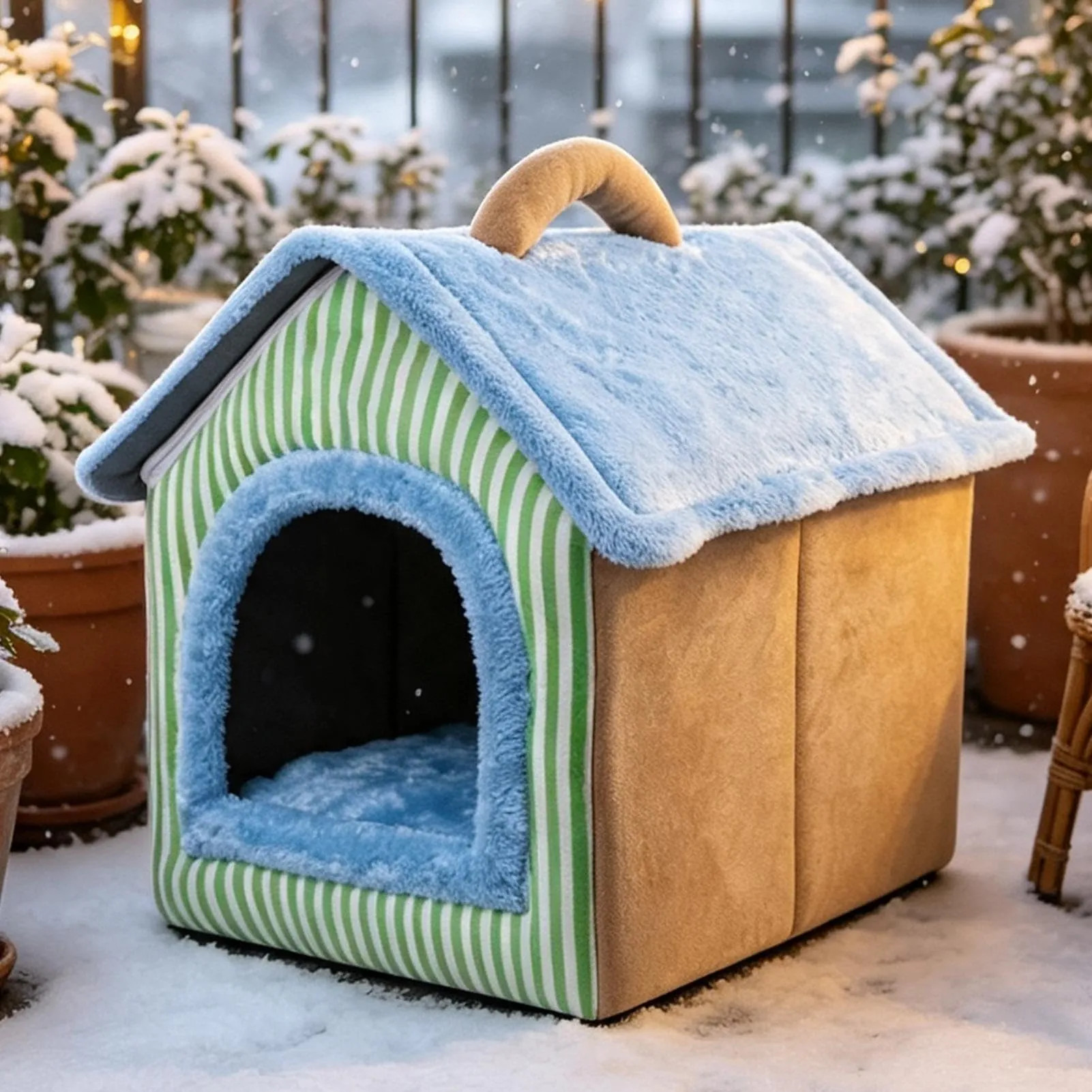 Gacqpli Cuccia Cani e Gatti Interno Pieghevole in Peluche - immagine 9