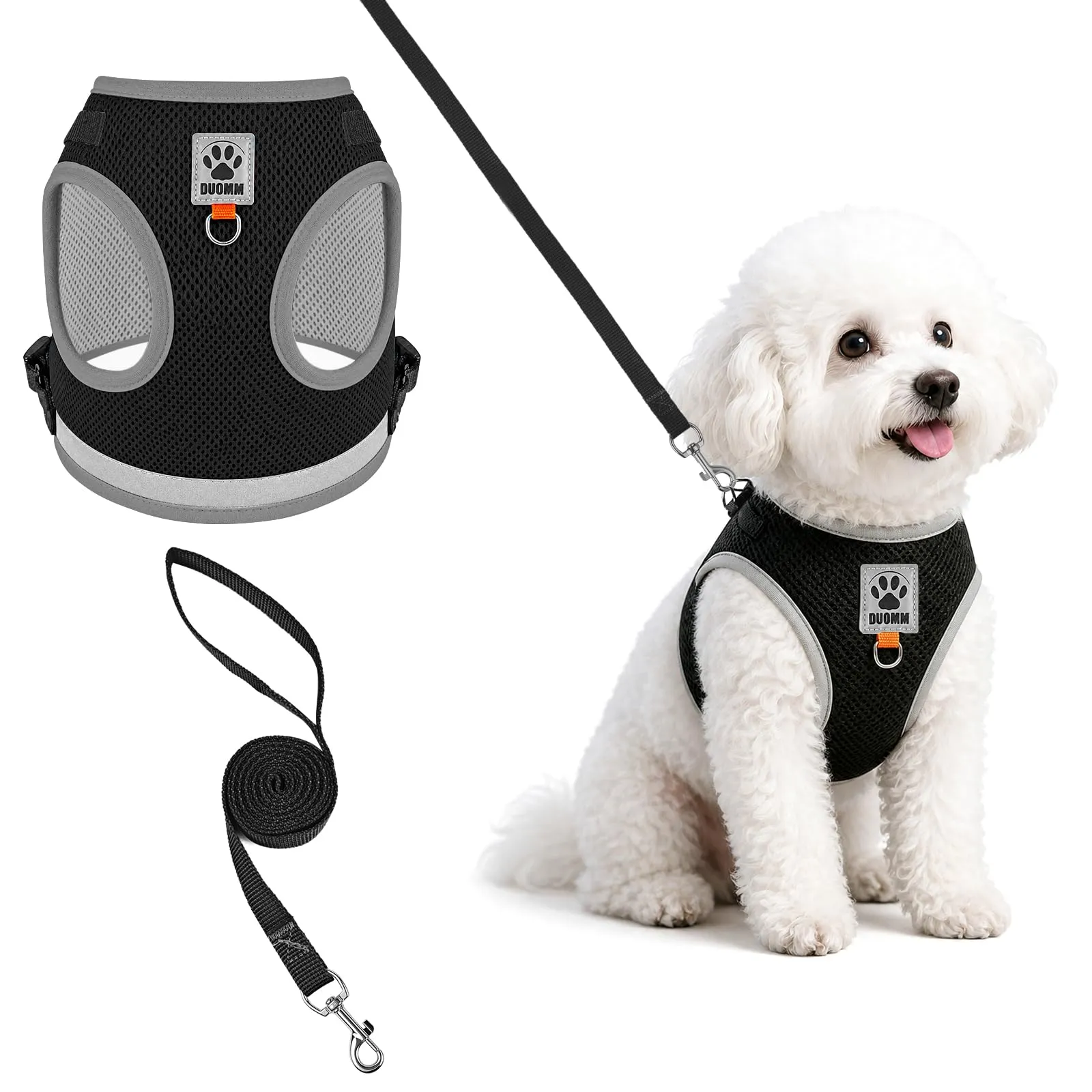 OSDUE Pettorina per Cani e Gatti con Guinzaglio, Regolabile e Riflettente, XL - immagine 1