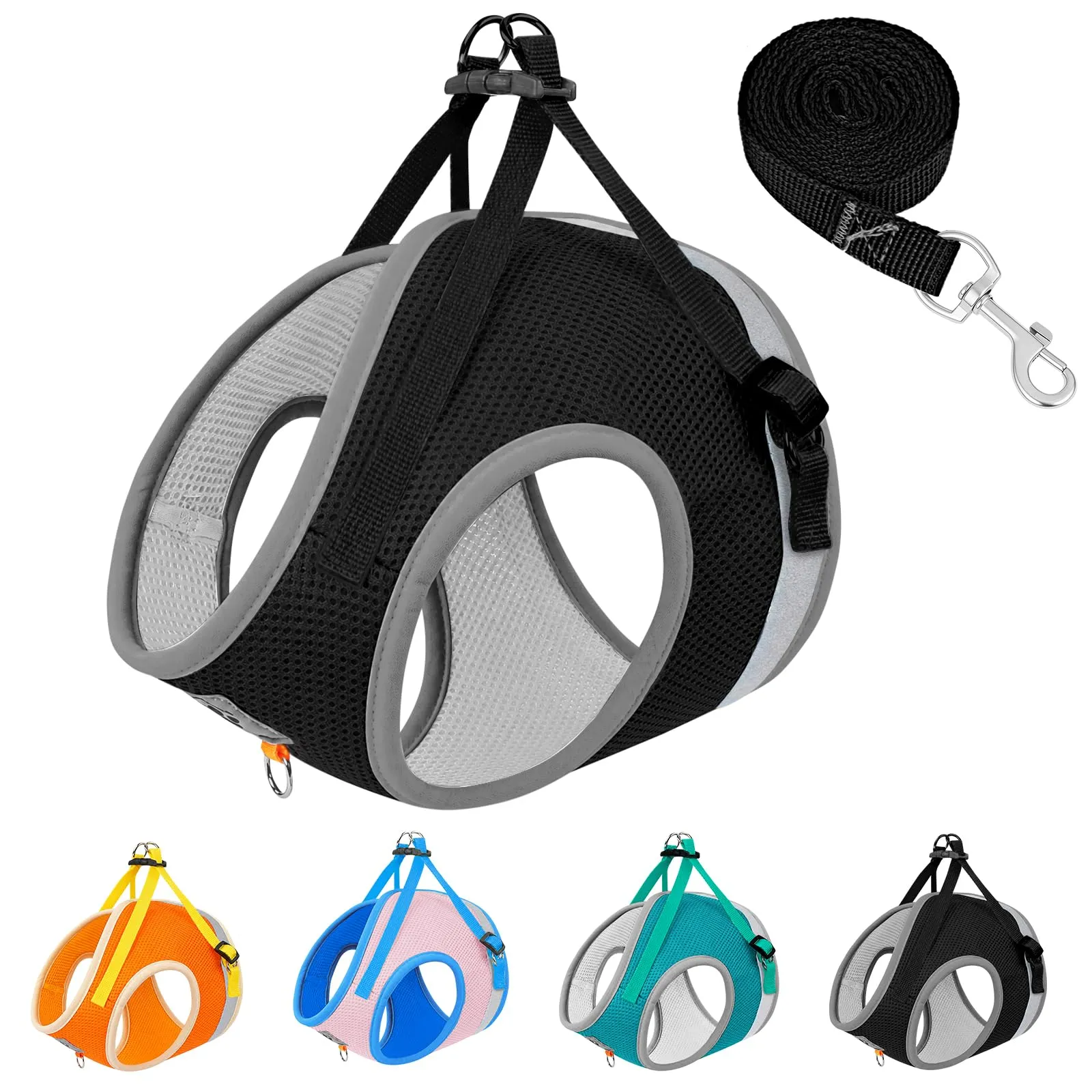OSDUE Pettorina per Cani e Gatti con Guinzaglio, Regolabile e Riflettente, XL - immagine 9