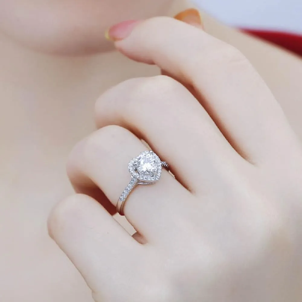 GMEDRIDAS Anello in Argento 925 Regolabile con Cuore in Zirconia Birthstone per Donna - immagine 2