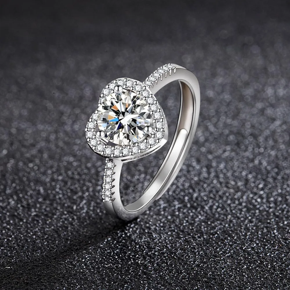 GMEDRIDAS Anello in Argento 925 Regolabile con Cuore in Zirconia Birthstone per Donna - immagine 5