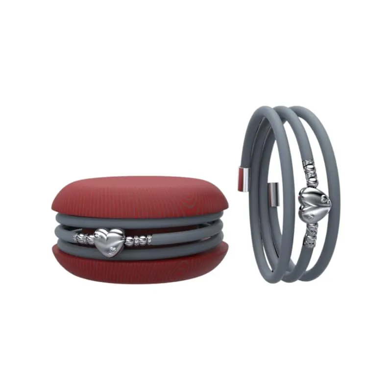 Too Late Macaron Bracciale Charm Donna in Caucciù con Simbolo Cuore Stella o Quadrifoglio, Made in Italy - immagine 1