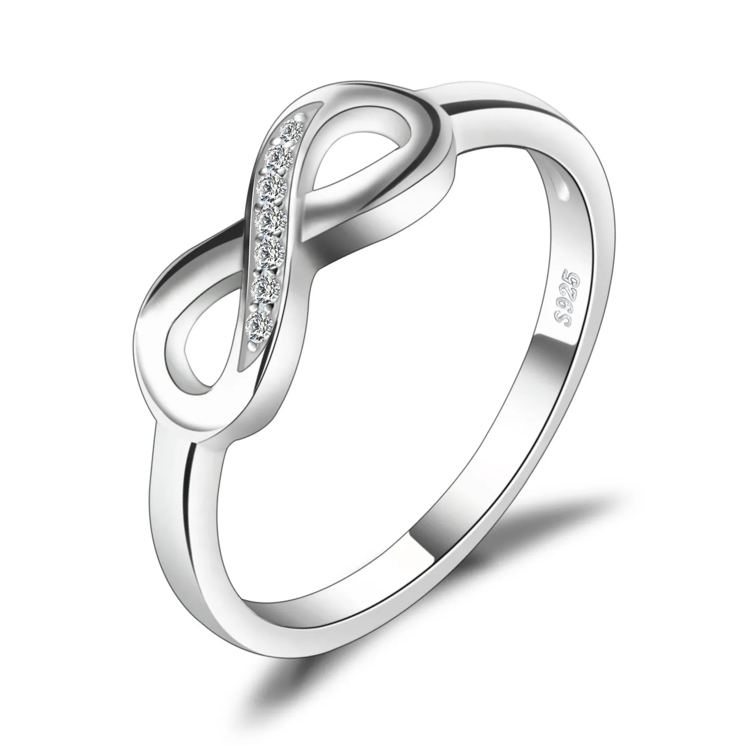JewelryPalace Anelli Donna Argento 925 Nodo Infinito con Diamante Simulato, Taglia 13 - immagine 1