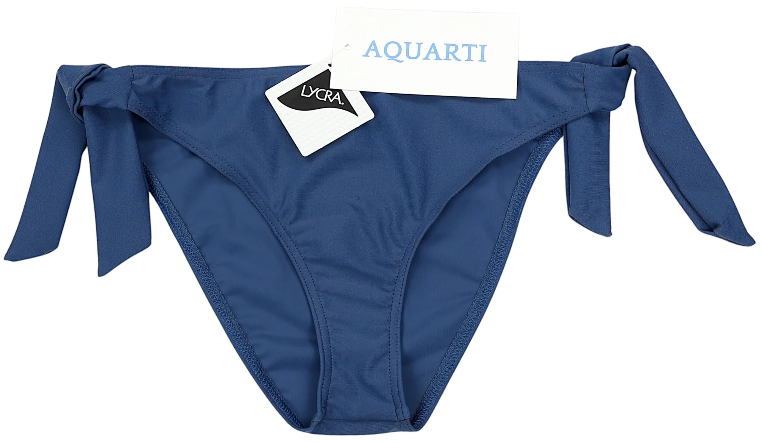 Aquarti Slip Costume Donna con Lacci Laterali, Blu Denim Scuro, 46 - immagine 4