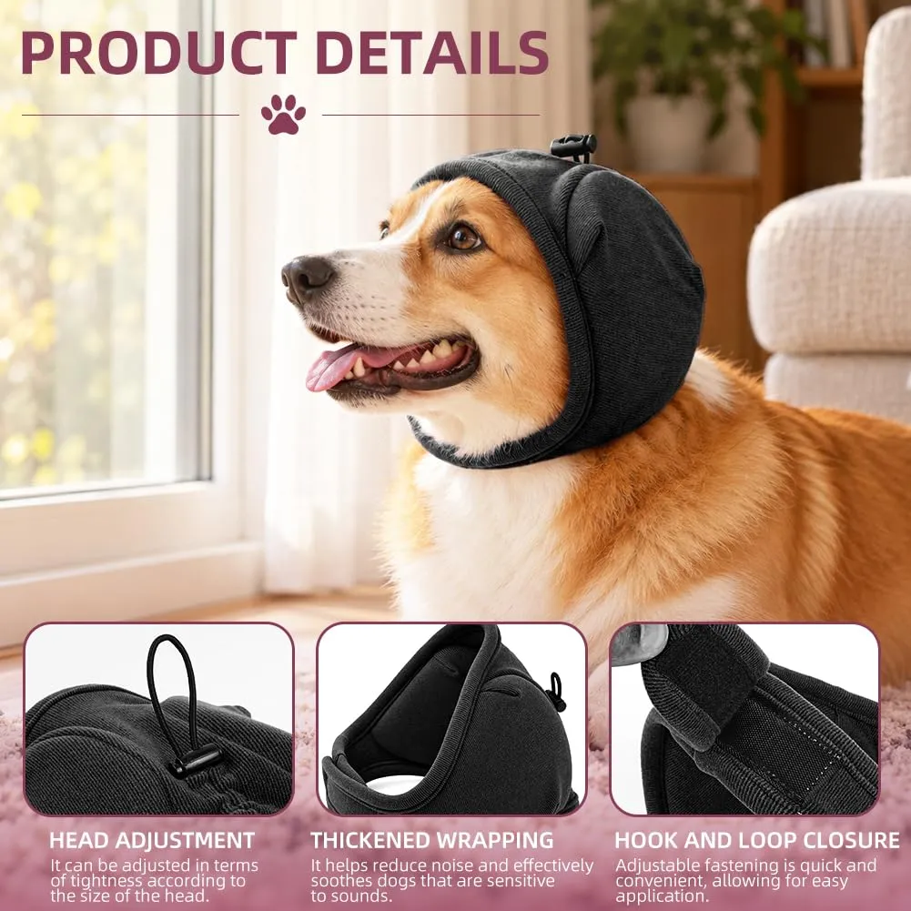 Adiwo Cuffie Antirumore per Cani, Grigio-Nero, S - immagine 3