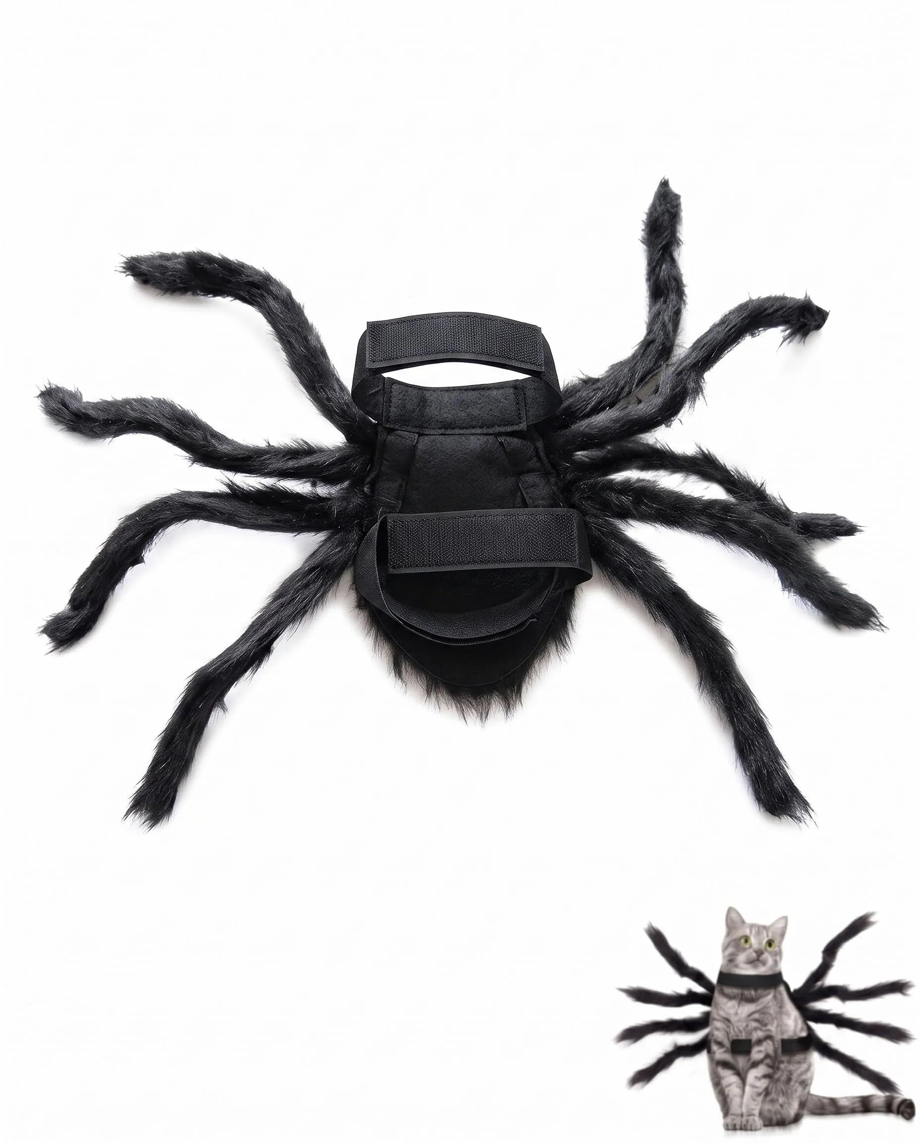XALFST Costume da Ragno di Halloween per Cane e Gatto, Taglia M, Felpa Morbida con Gambe Flessibili - immagine 1