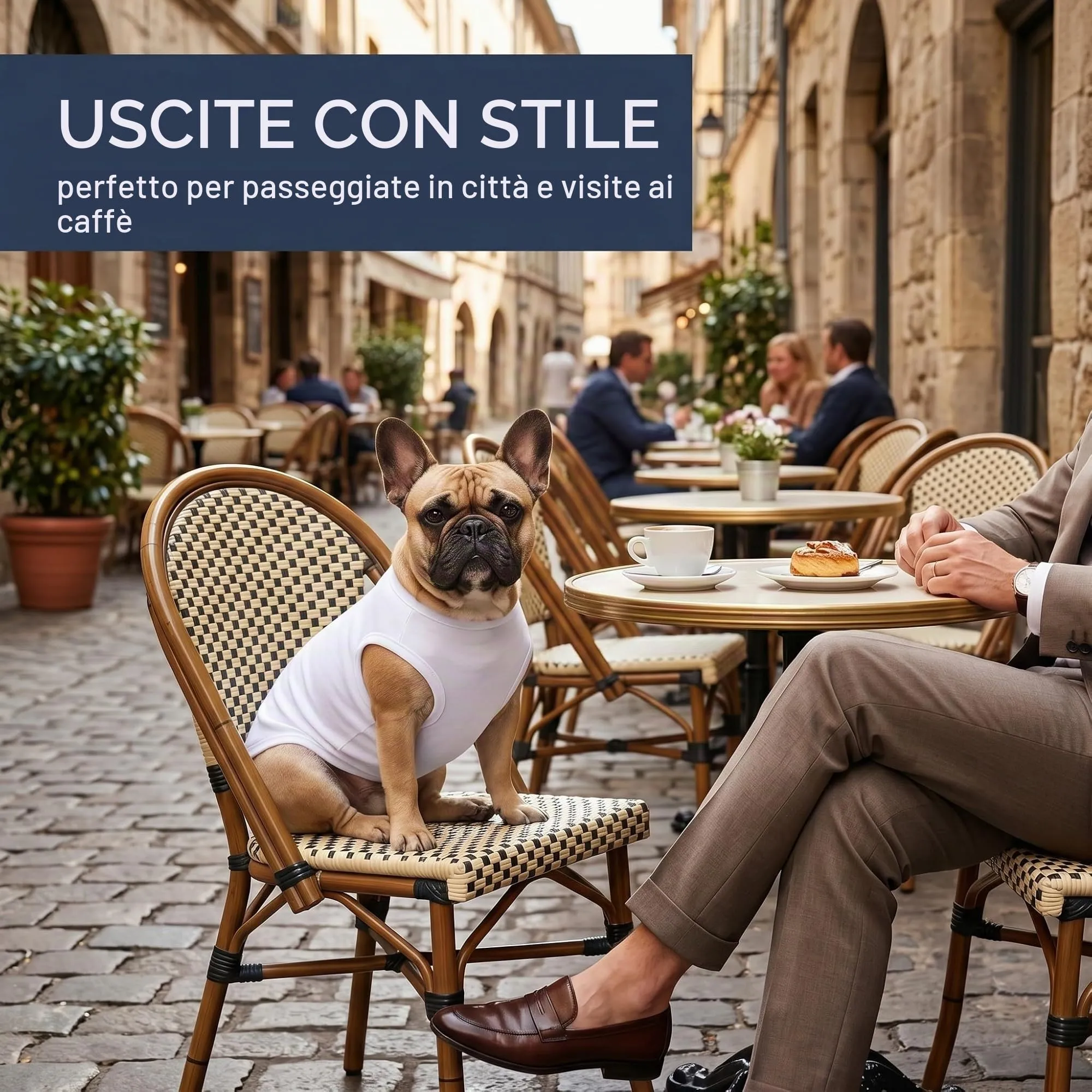MYZWEL Canotte Estive in Cotone per Cani Piccoli e Gatti, Set da 3 Gilet Senza Maniche (Blu, Bianco, Nero), Taglia M - immagine 3