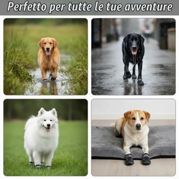 LEPGUYO Scarpe per Cani Taglia M, Impermeabili e Antiscivolo, 2 Paia - immagine 6