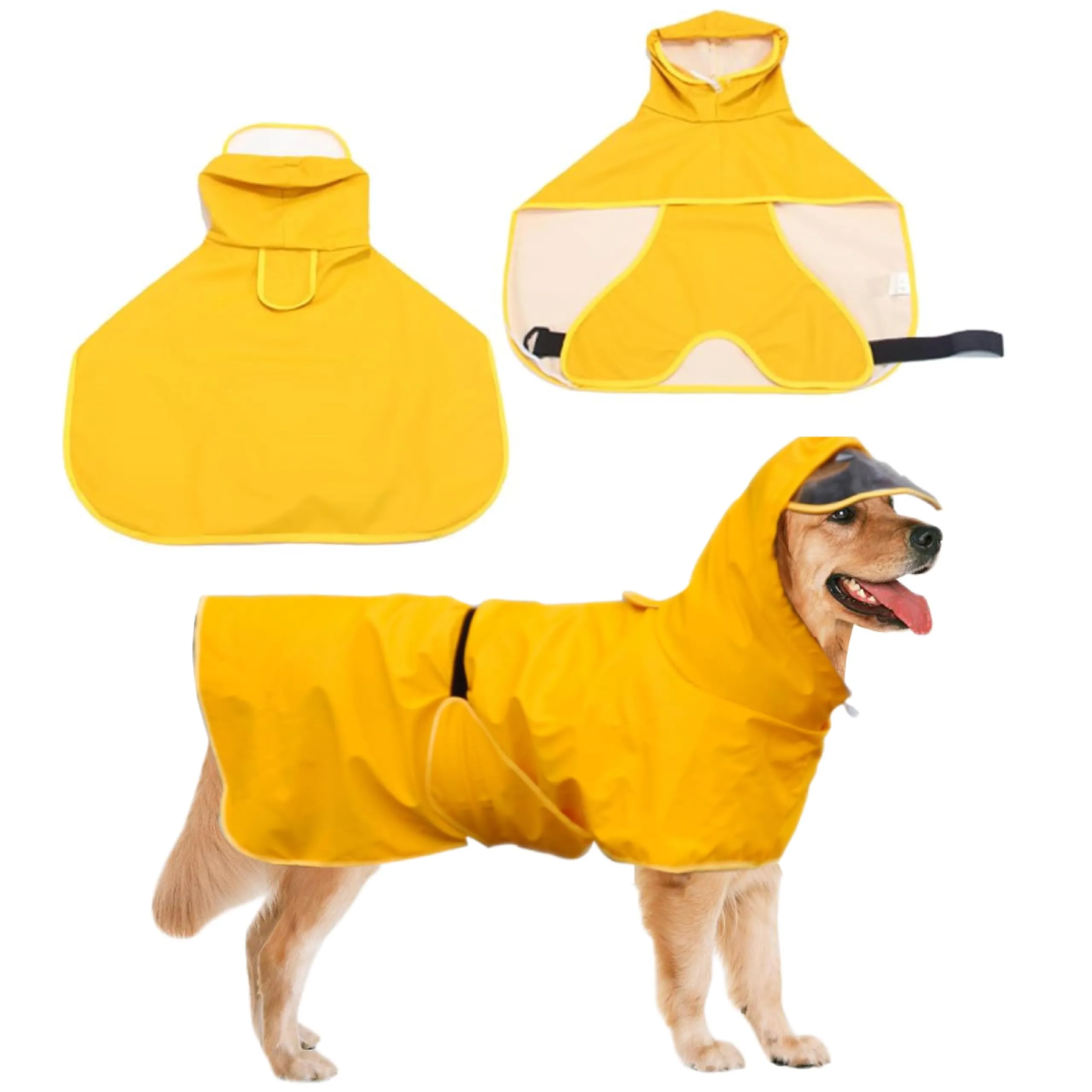 Esshogo Mantellina Impermeabile per Cani, Giallo, Taglia 7XL - immagine 1