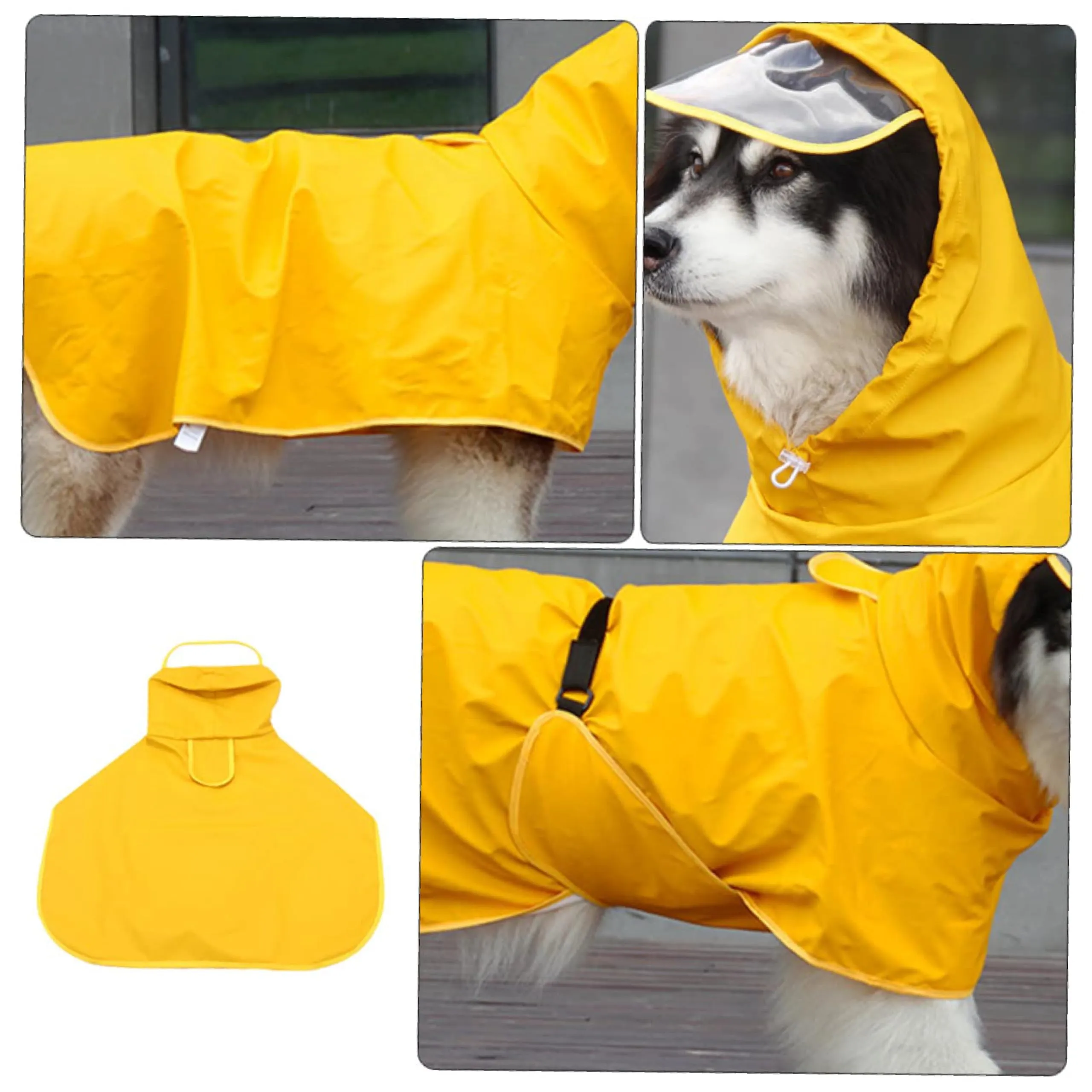 Esshogo Mantellina Impermeabile per Cani, Giallo, Taglia 7XL - immagine 5