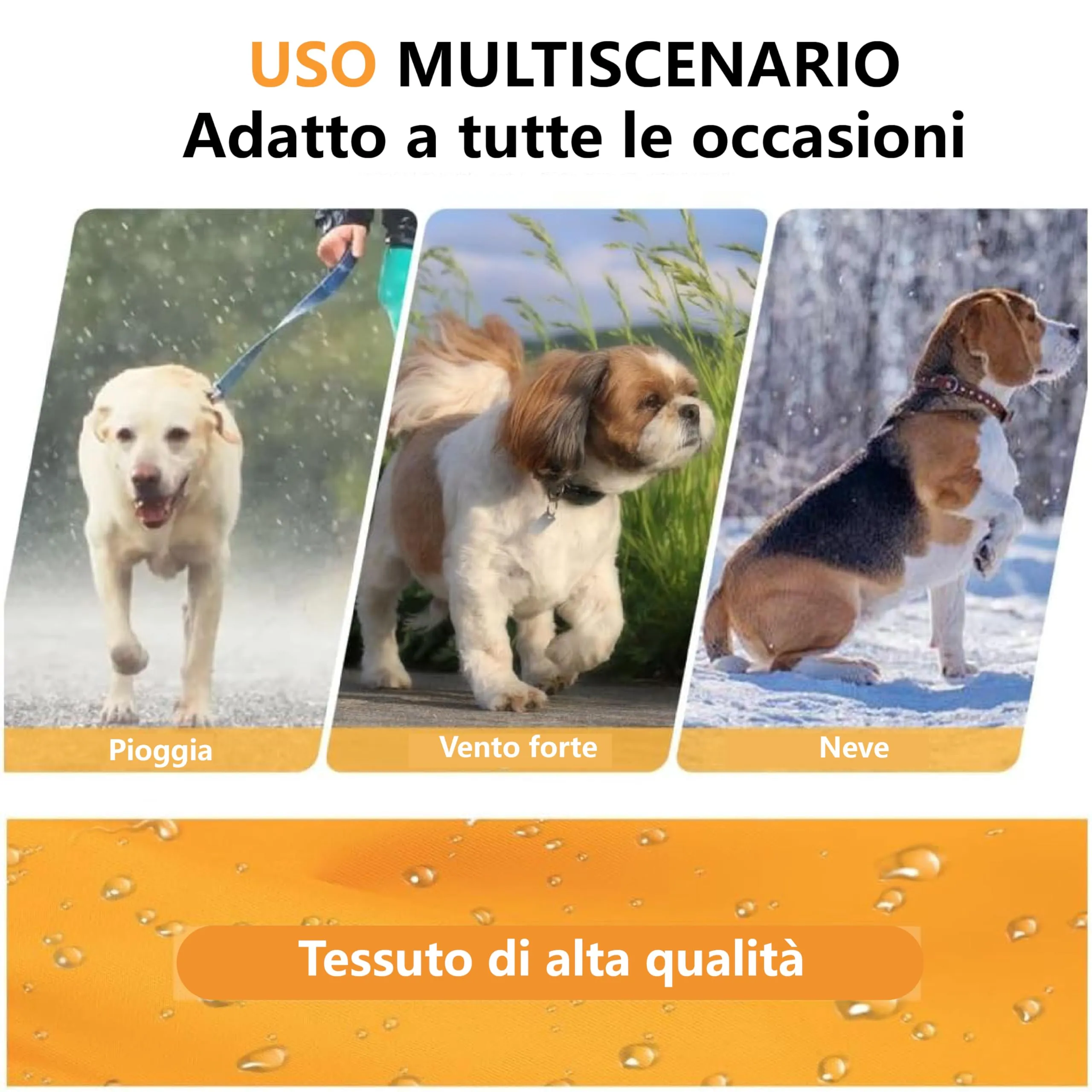 Esshogo Mantellina Impermeabile per Cani, Giallo, Taglia 7XL - immagine 9