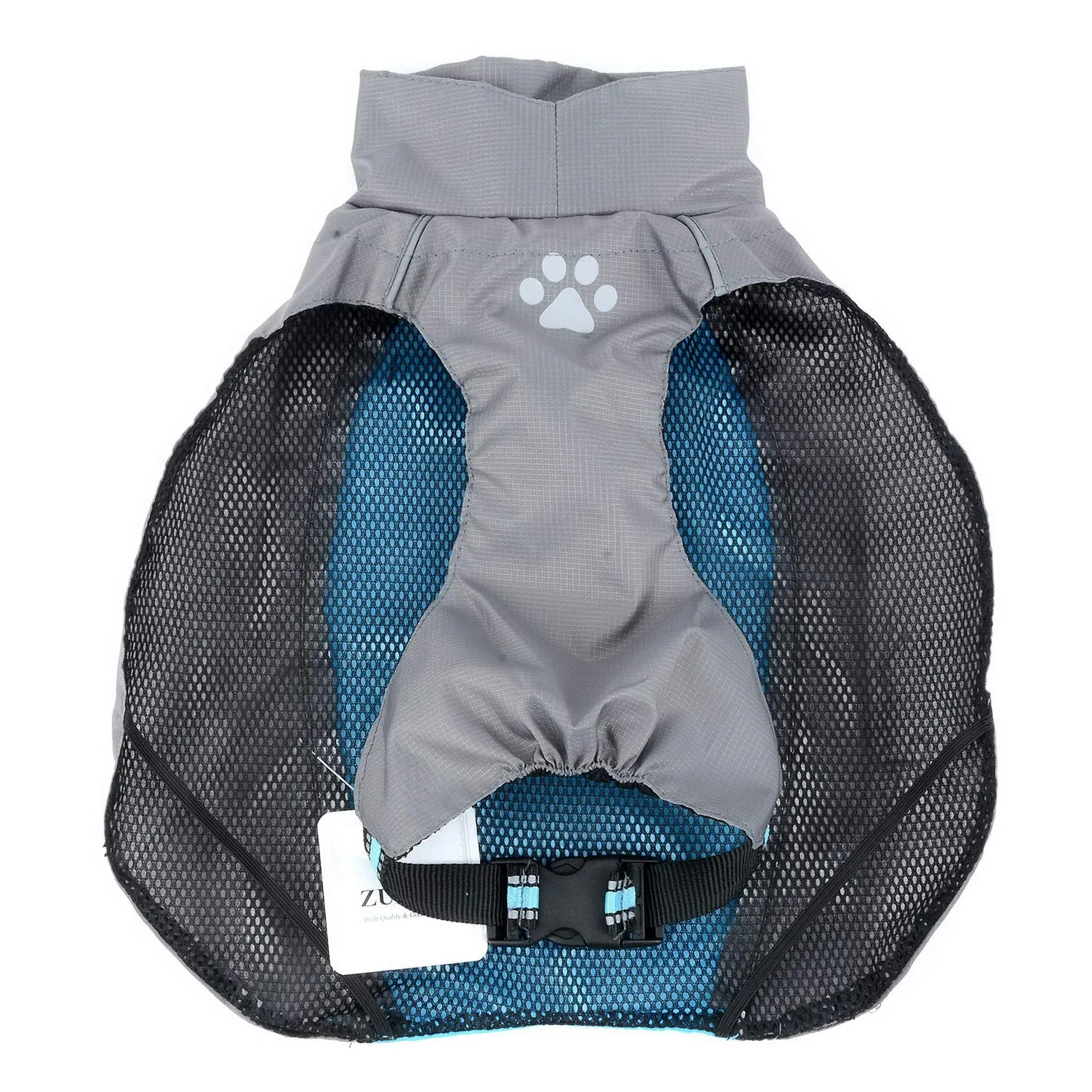 Zunea Impermeabile per Cani Taglia Media e Grande, Giacca Riflettente Antivento Foderata in Rete, Blu, 7XL - immagine 3
