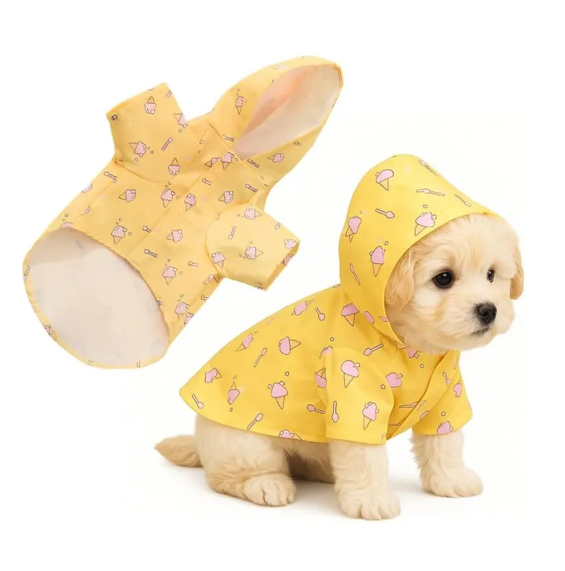 EAVUYIS Impermeabile per Cani Taglia Piccola e Media, Cappottino Antipioggia Regolabile con Cappuccio e Poncho Leggero - immagine 1