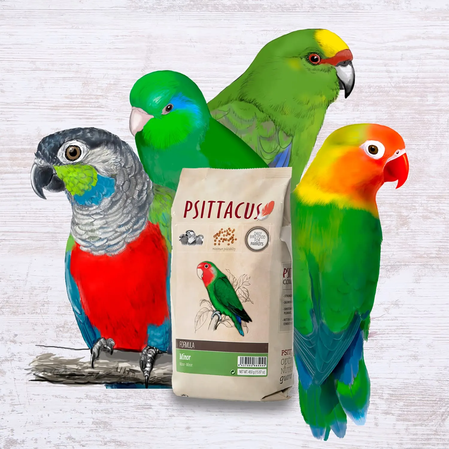 Psittacus Minor Mangime completo per Agapornis, Forpus e Pyrrhura, 450 g - immagine 3