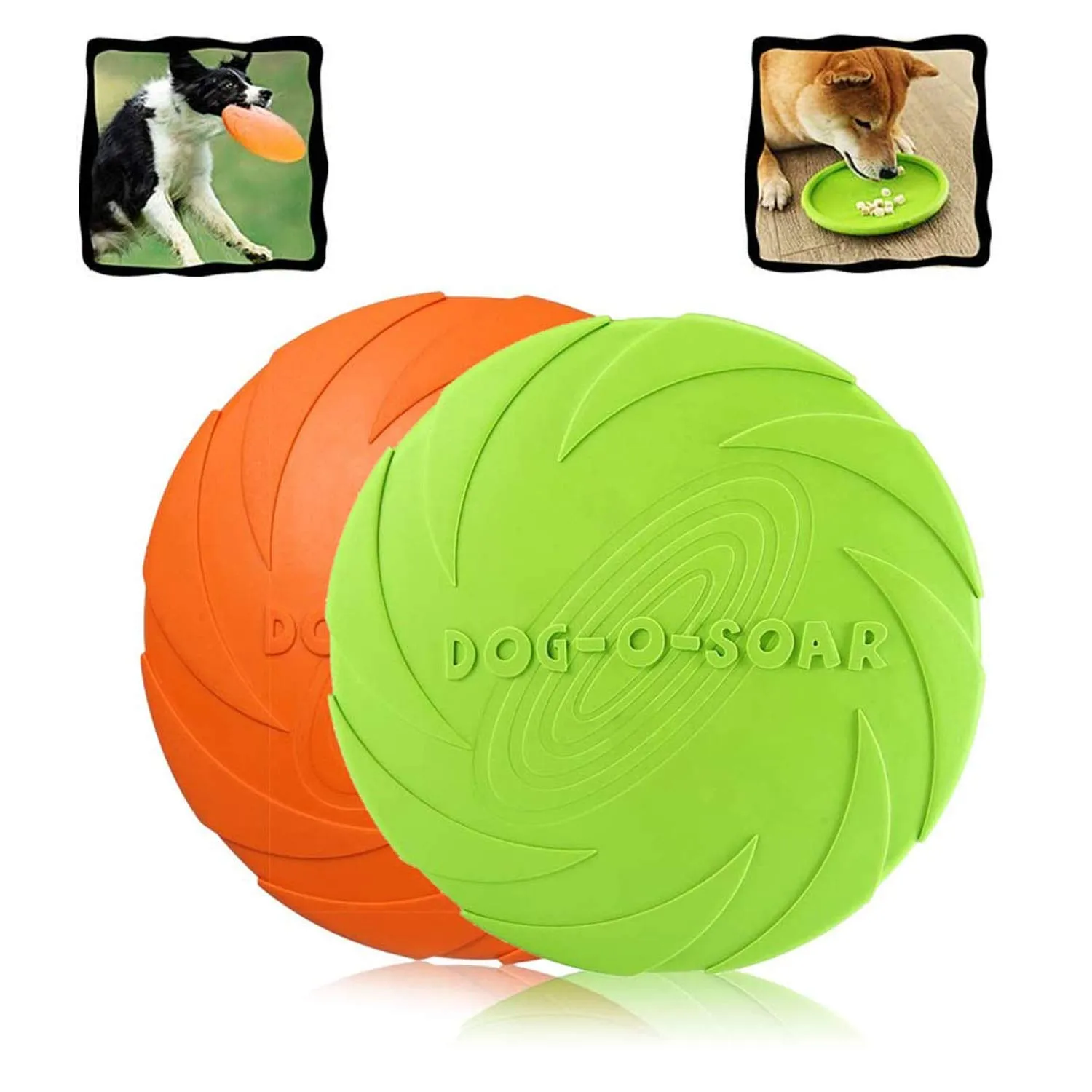 WELLXUNK Frisbee per Cani in Gomma, Set da 2 Pezzi, 15 cm - immagine 1