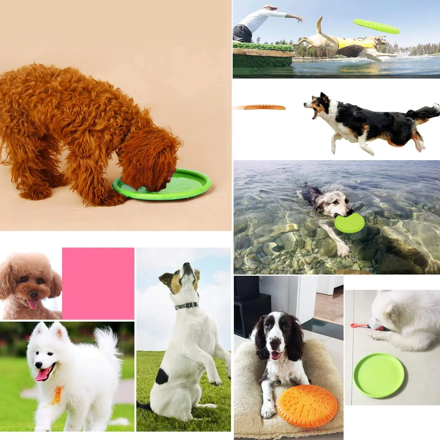 WELLXUNK Frisbee per Cani in Gomma, Set da 2 Pezzi, 15 cm - immagine 5