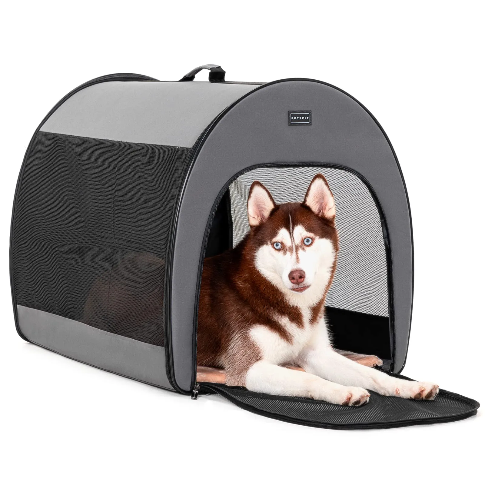 Petsfit Gabbia per cani morbida da viaggio, 76 cm, grigio - immagine 8