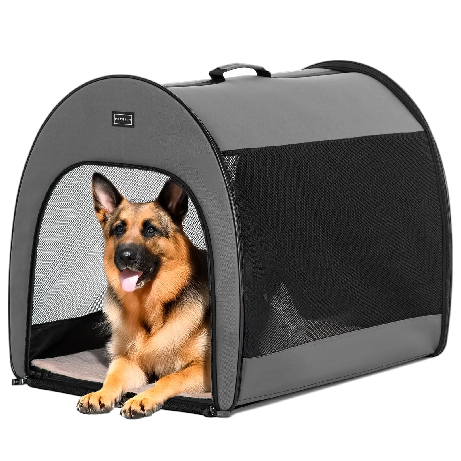 Petsfit Gabbia per cani morbida da viaggio, 76 cm, grigio - immagine 9