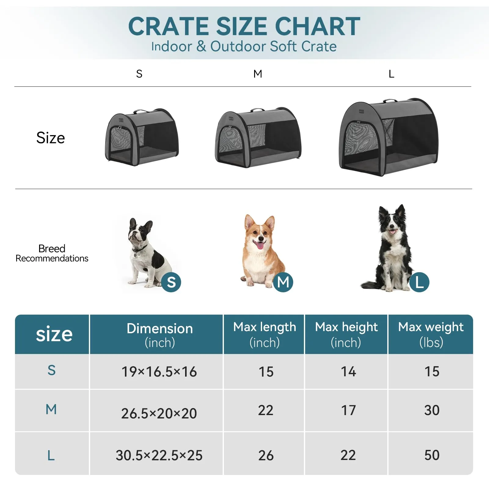 Petsfit Trasportino per cani portatile, 66,5 cm, grigio - immagine 2