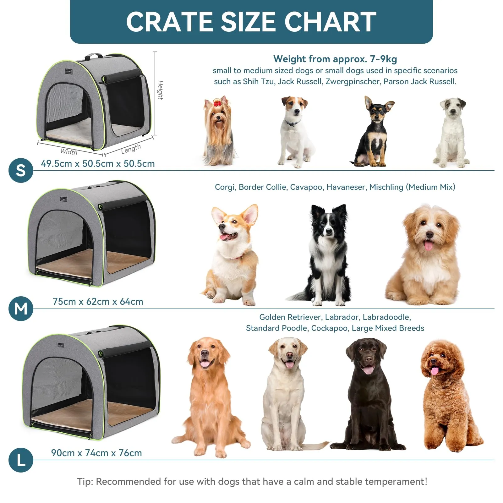 Petsfit Borsa Trasportino per Cani Pieghevole con Tasche e Cuscino, Grigio, 50.5 x 49.5 x 50.5cm - immagine 2