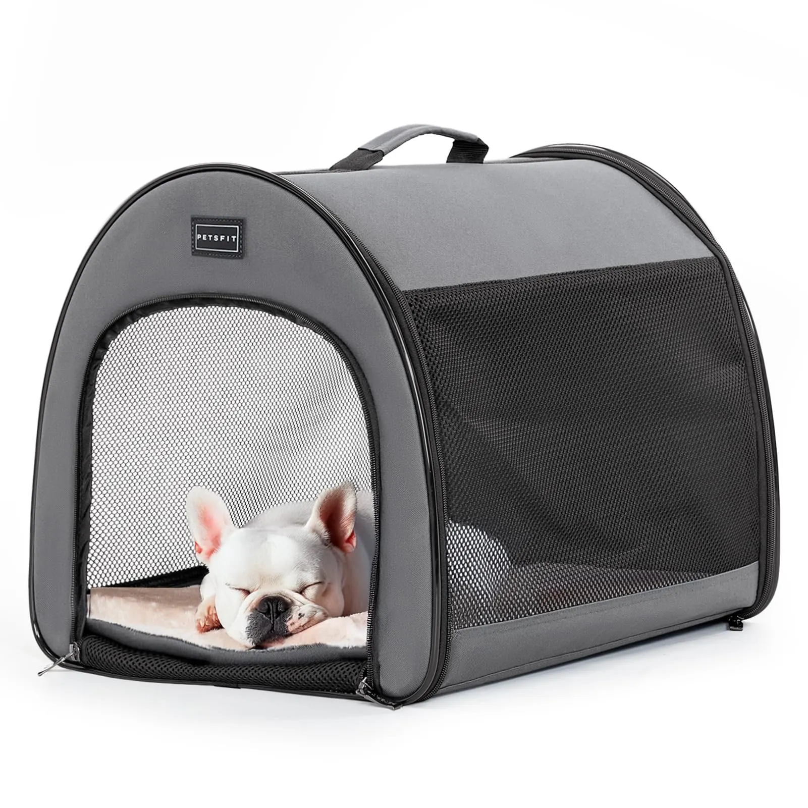 Petsfit Borsa Trasportino per Cani Pieghevole con Tasche e Cuscino, Grigio Sicuro, 42 x 48.5 x 41.5cm - immagine 1
