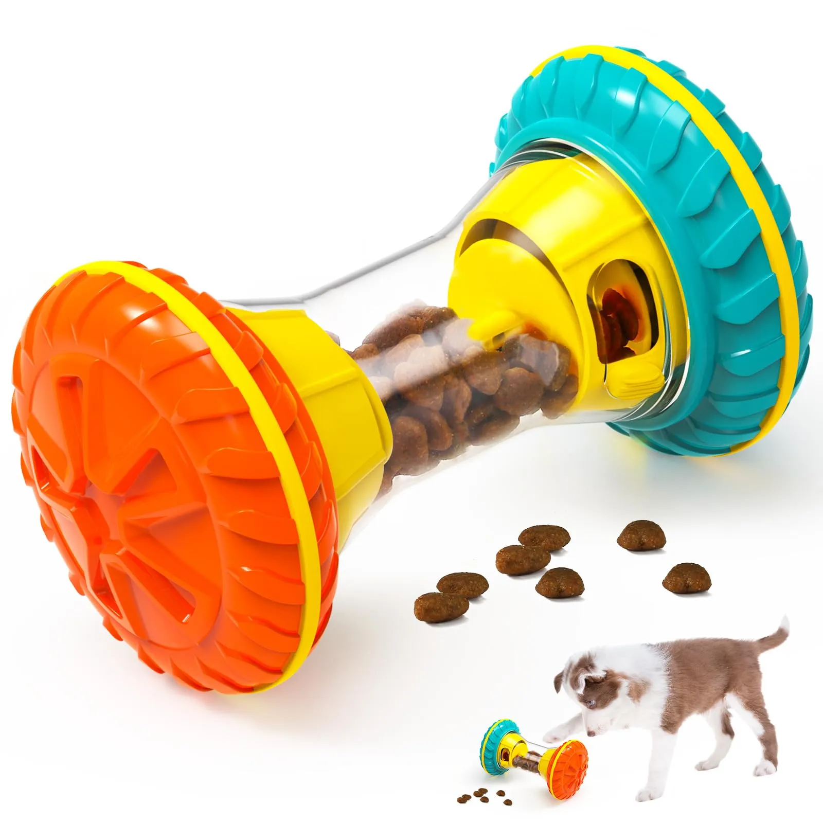 MateeyLife Giochi per Cani Interattivi con Slow Feeder e Puzzle Anti Noia, Taglia Media, Arancione - immagine 1